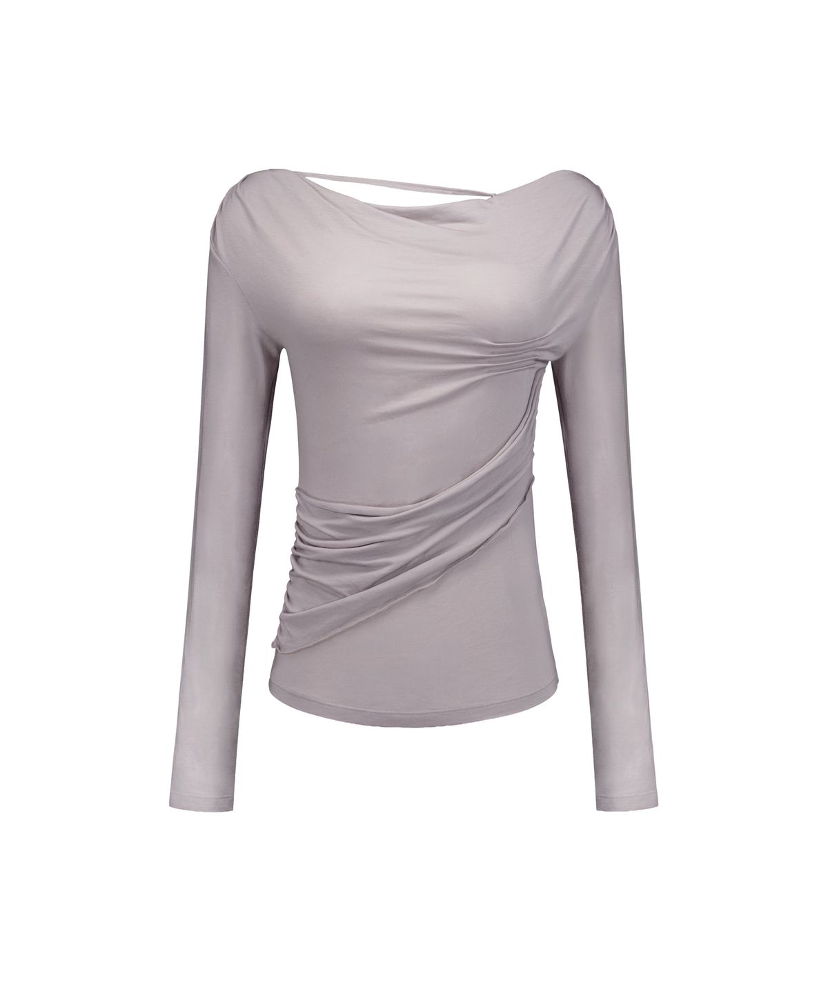 락케이크(ROCKCAKE) Pinched Cowl Top - Light Gray