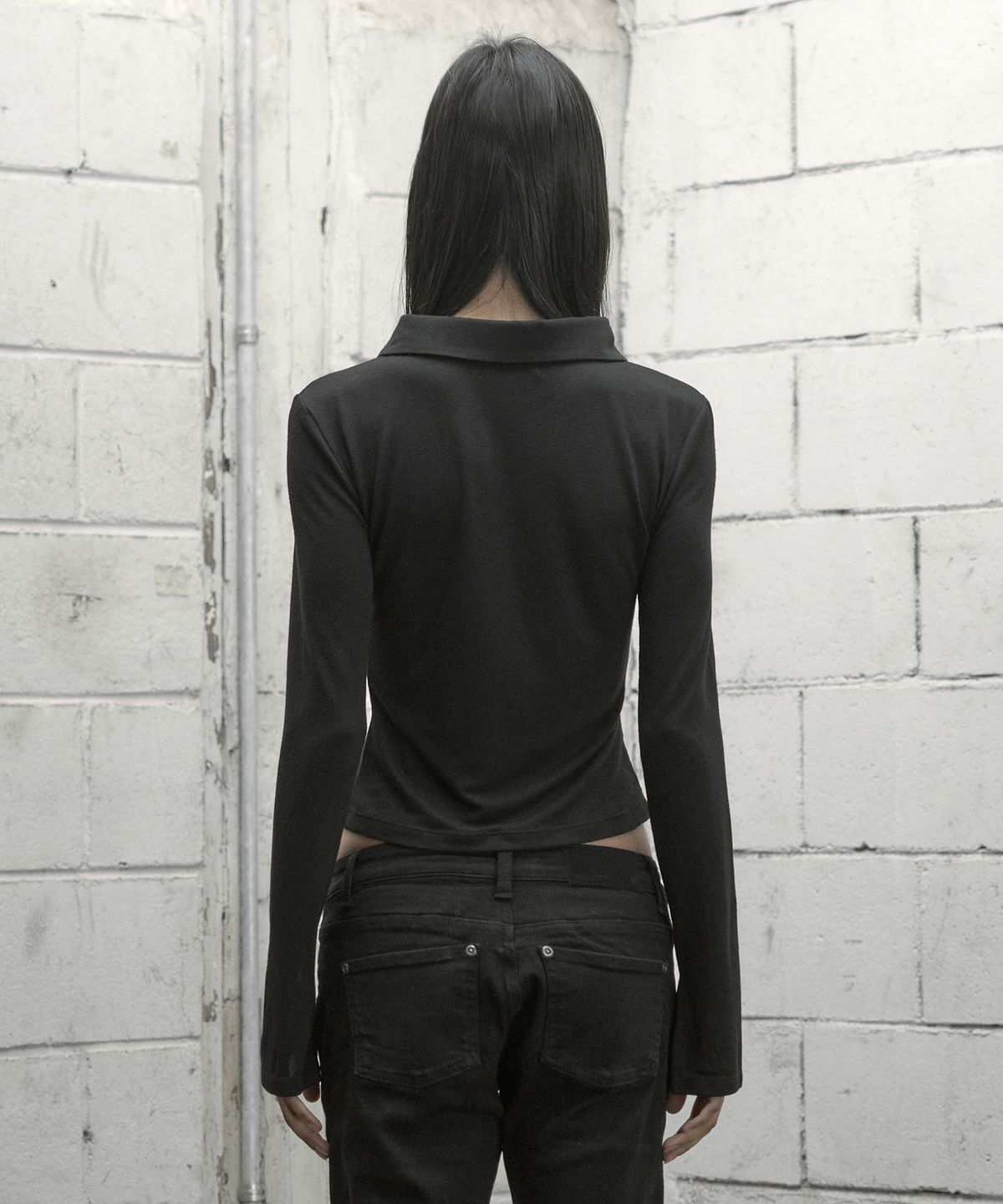 락케이크(ROCKCAKE) Hook Collar Shirt - Black