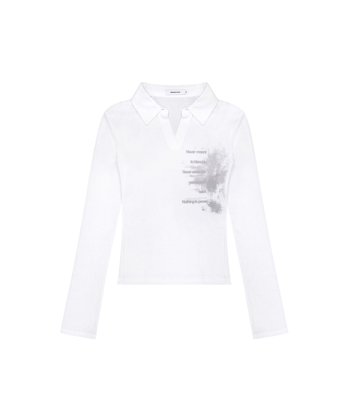 락케이크(ROCKCAKE) Collar V Neck Top - White