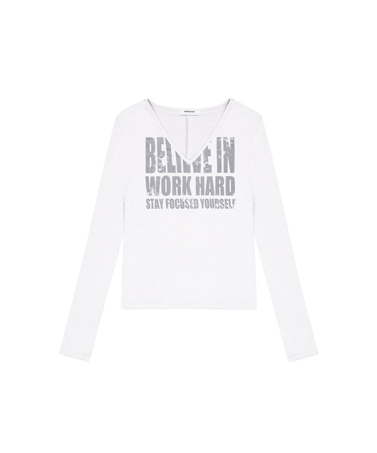 락케이크(ROCKCAKE) Believe V Neck Top - White