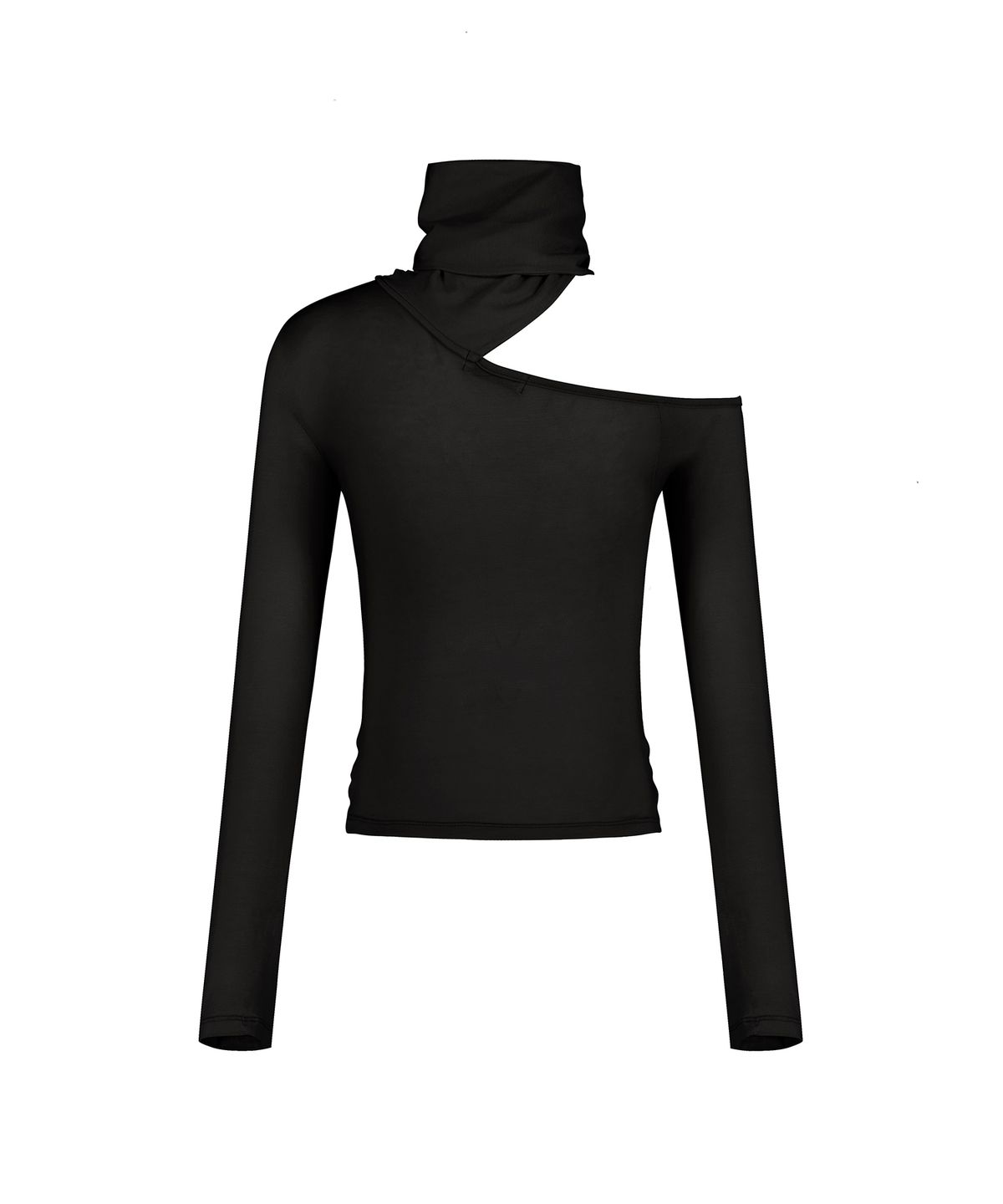 락케이크(ROCKCAKE) Scarf Drape Top - Black