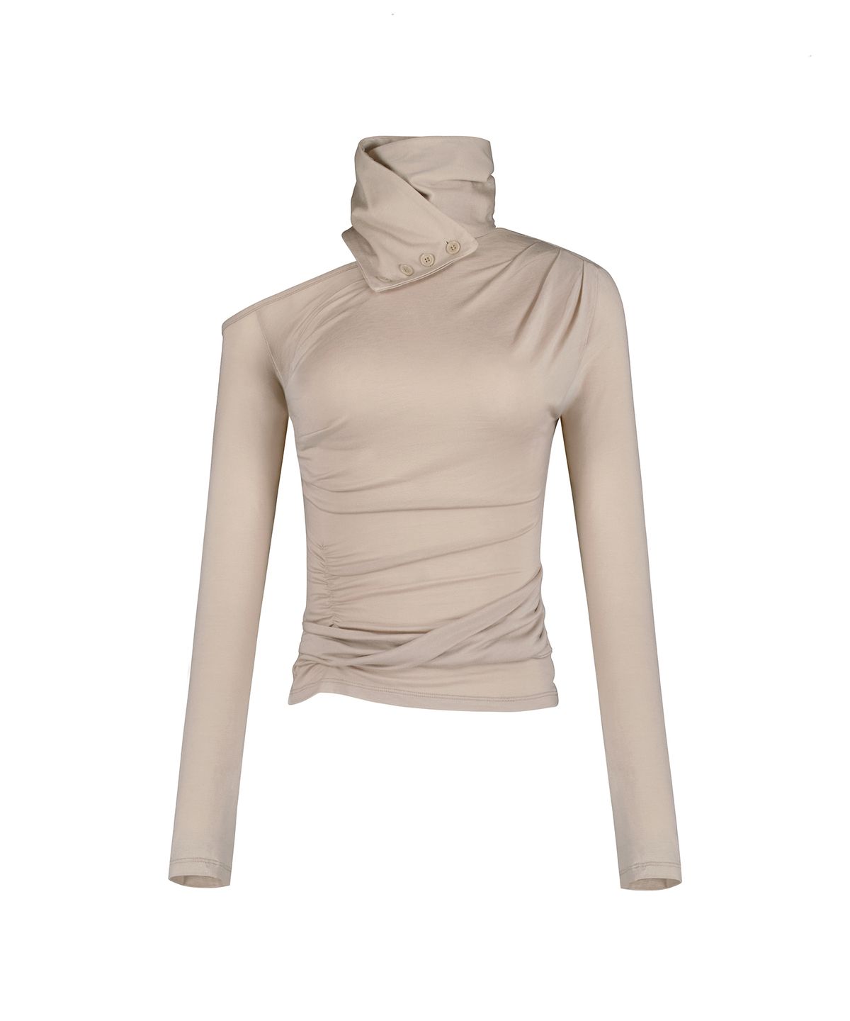 락케이크(ROCKCAKE) Scarf Drape Top - Beige