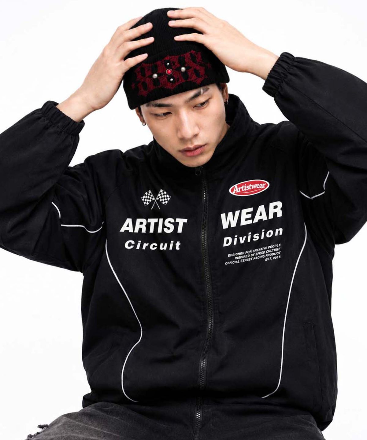 아티스트웨어(ARTISTWEAR) 퍼포먼스클럽 래글런 파이핑 바람막이