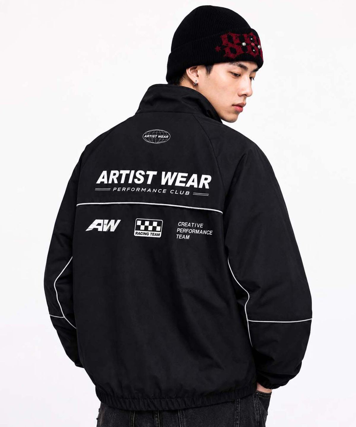 아티스트웨어(ARTISTWEAR) 퍼포먼스클럽 래글런 파이핑 바람막이