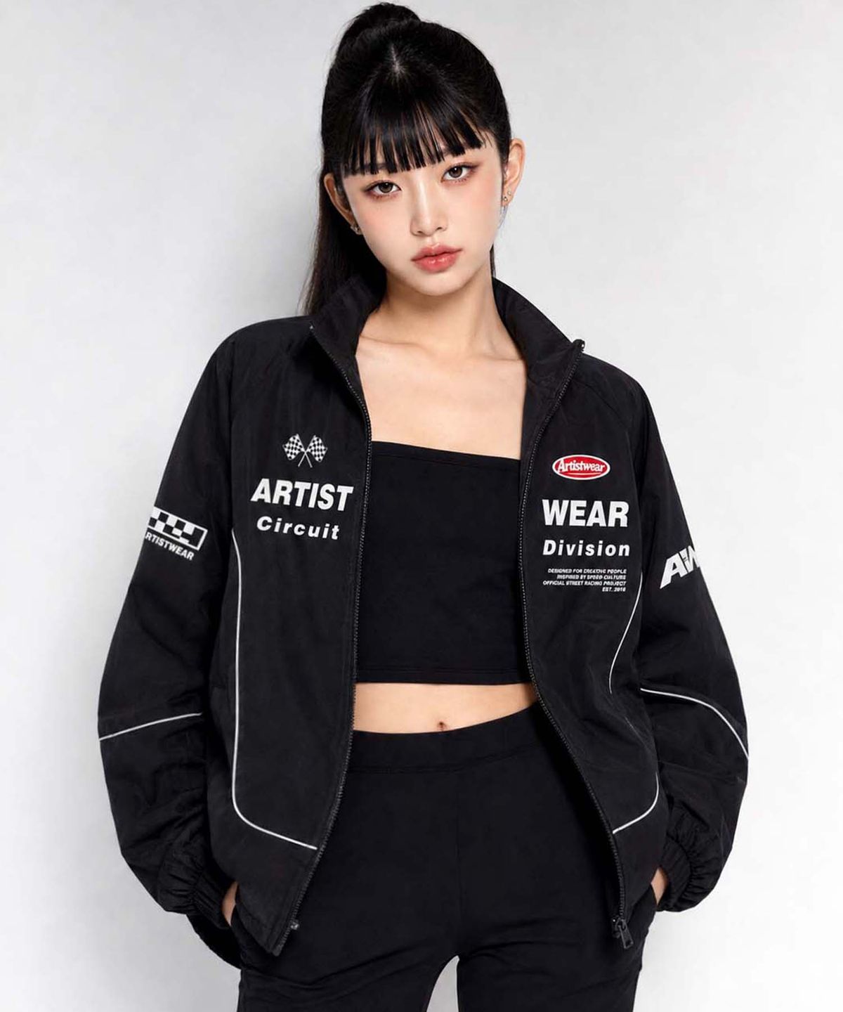 아티스트웨어(ARTISTWEAR) 퍼포먼스클럽 래글런 파이핑 바람막이
