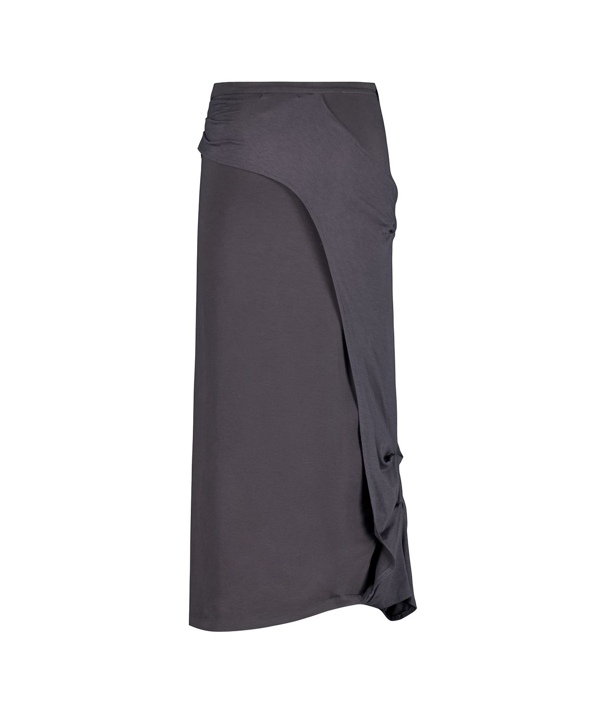락케이크(ROCKCAKE) Draped Maxi Skirt - Charcoal