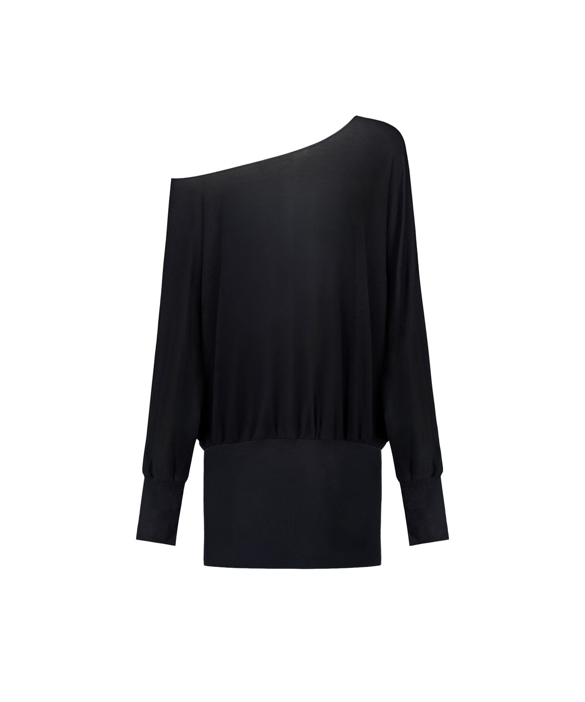 락케이크(ROCKCAKE) Relaxed One Shoulder Dress - Black