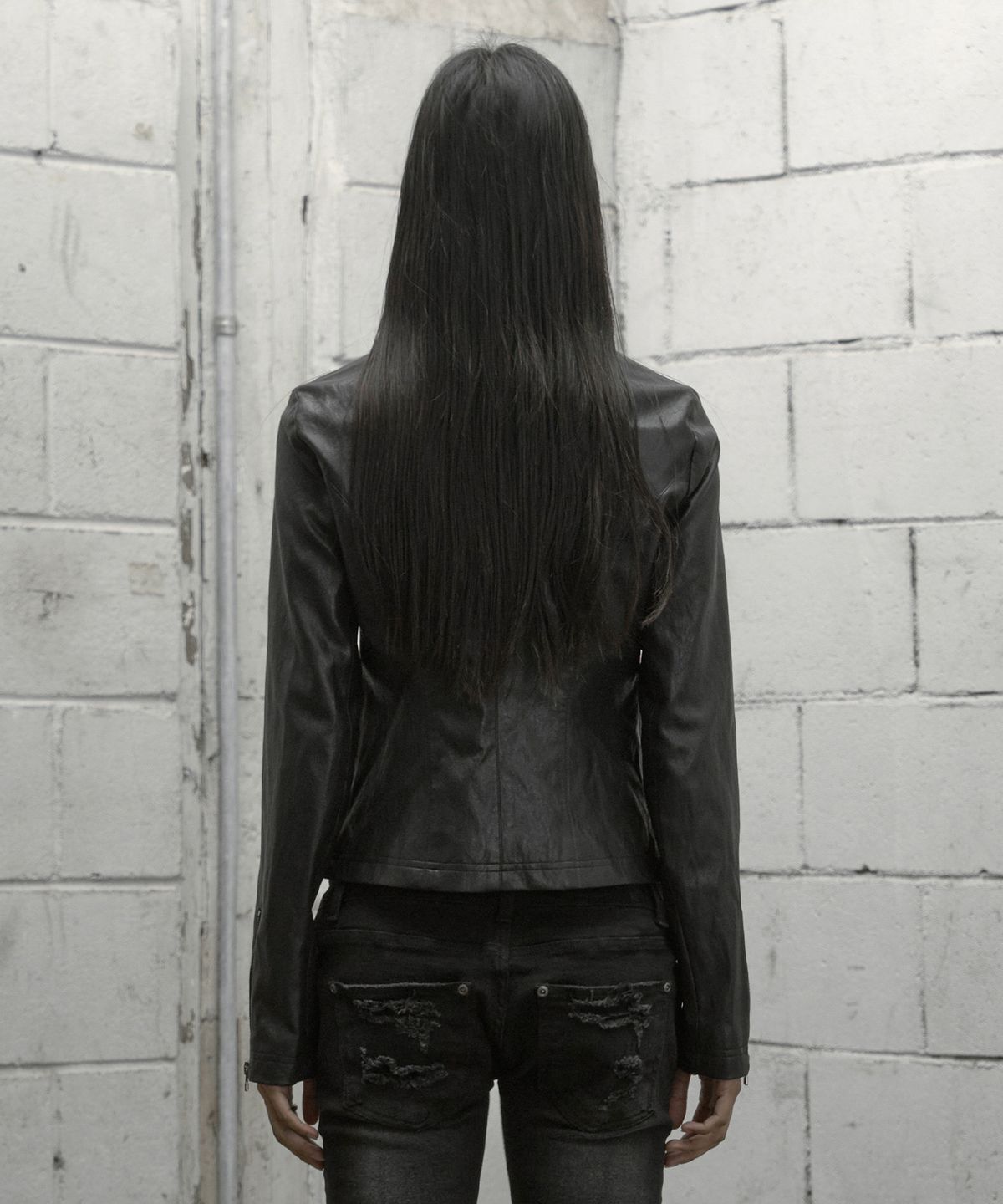락케이크(ROCKCAKE) Contour Leather Jacket - Black