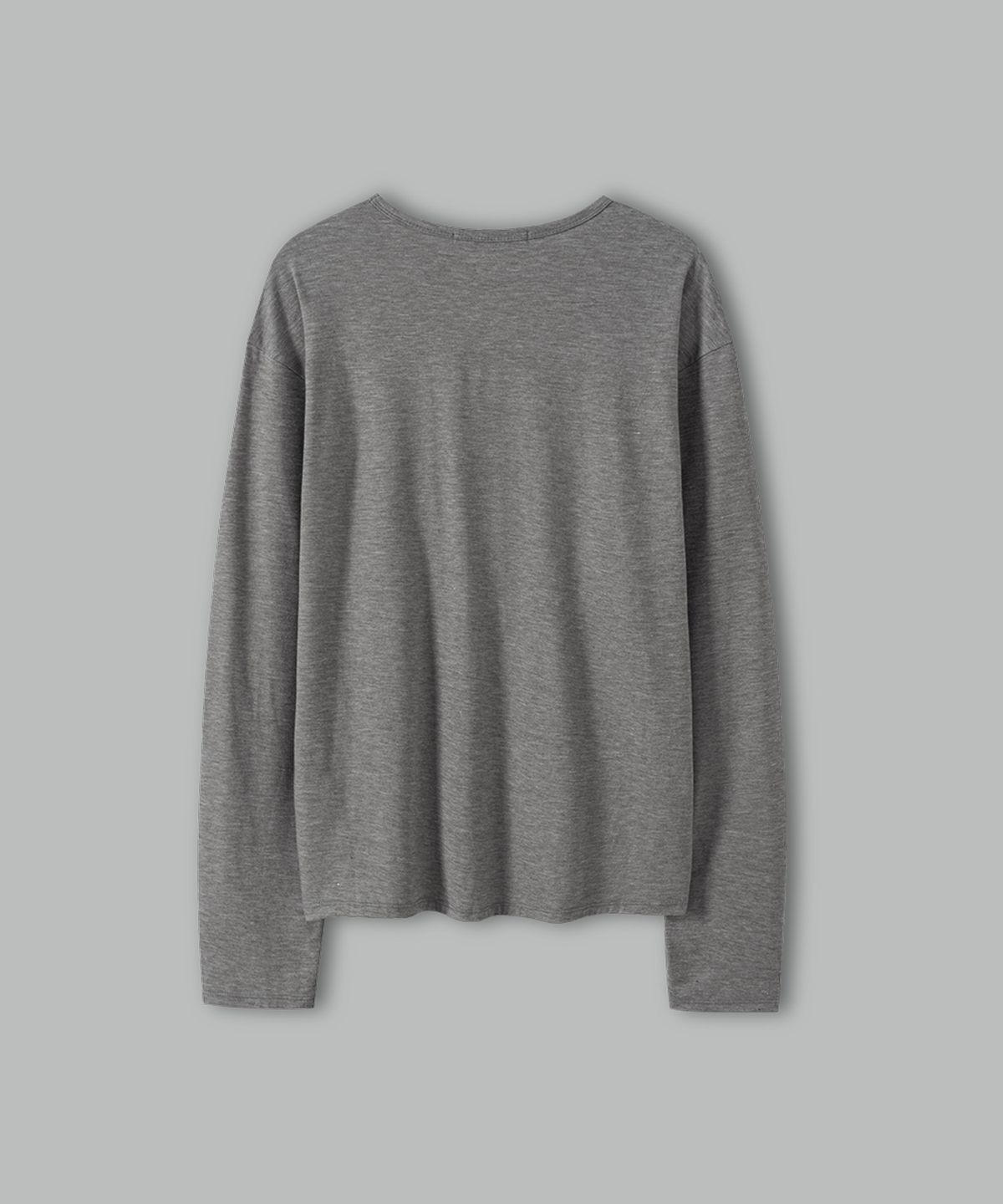 넌블랭크(NONBLANK) 소프트 라운드 LS 티셔츠_MELANGE GREY