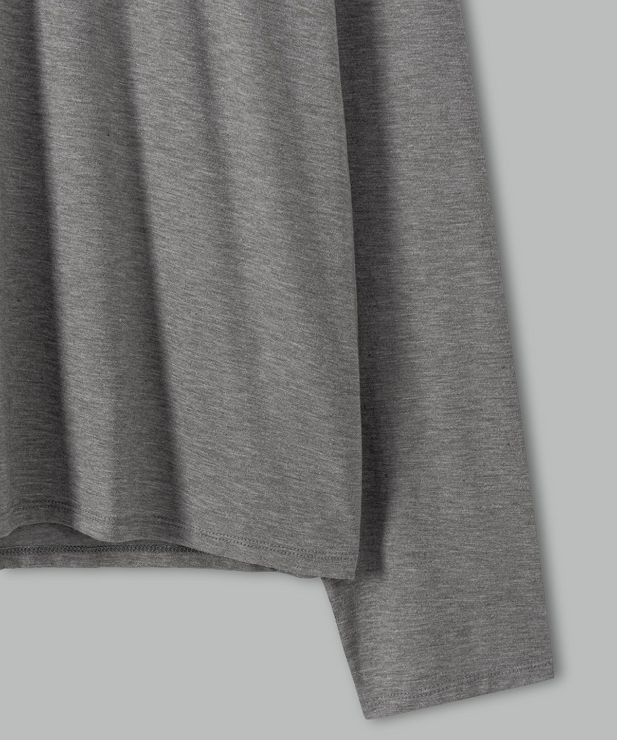 넌블랭크(NONBLANK) 소프트 라운드 LS 티셔츠_MELANGE GREY