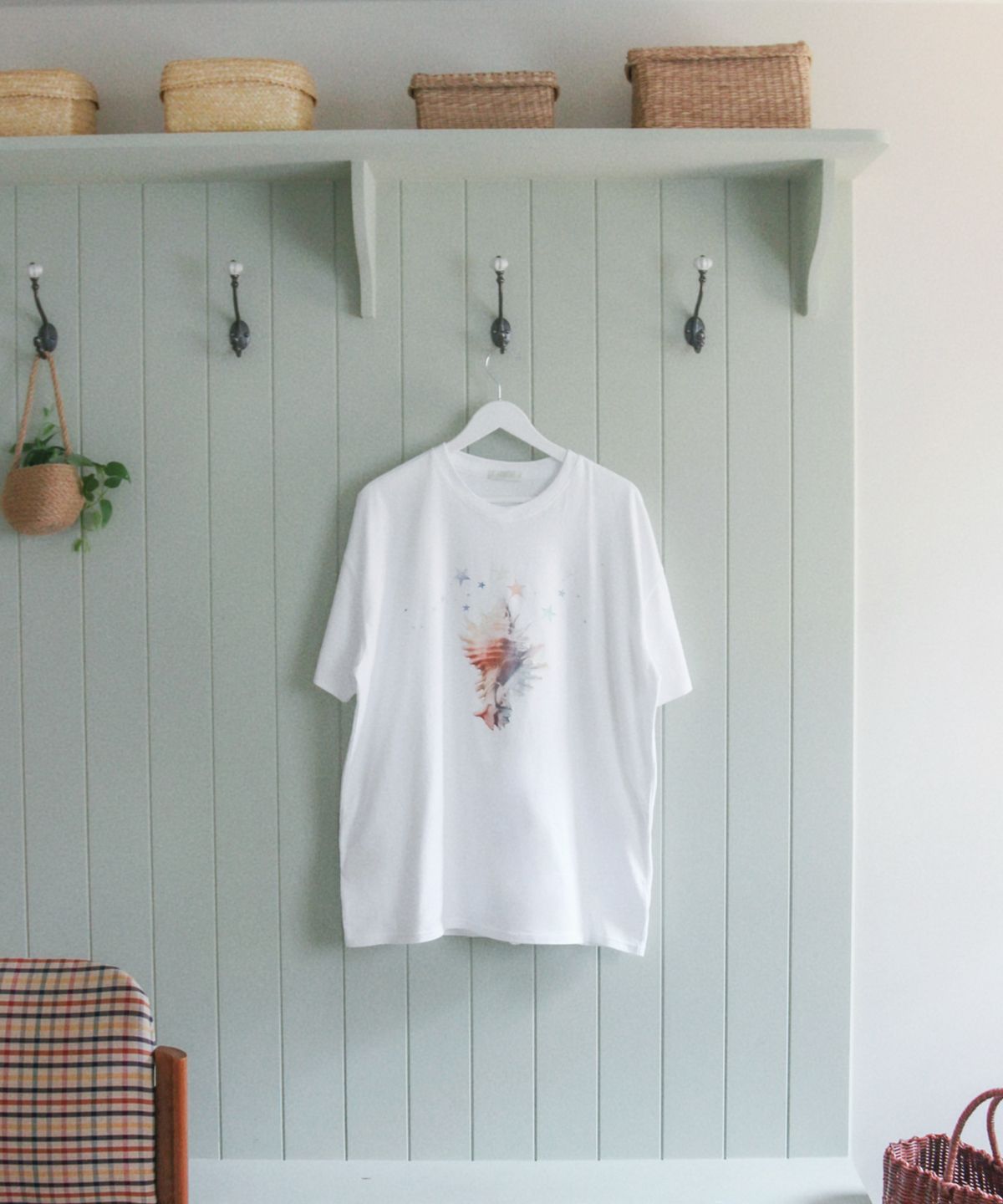 루바티(RUBATI) 스태리시쉘 소라 오버사이즈  반소매 티셔츠_화이트