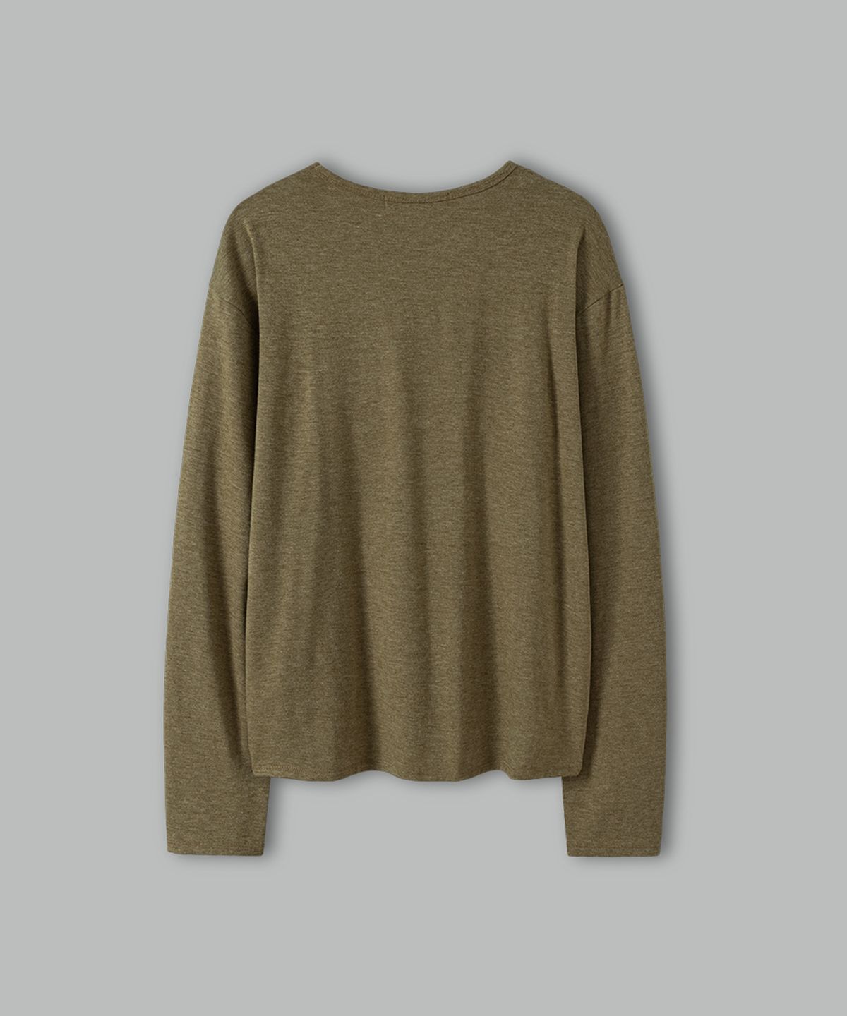 넌블랭크(NONBLANK) 소프트 라운드 LS 티셔츠_OLIVE