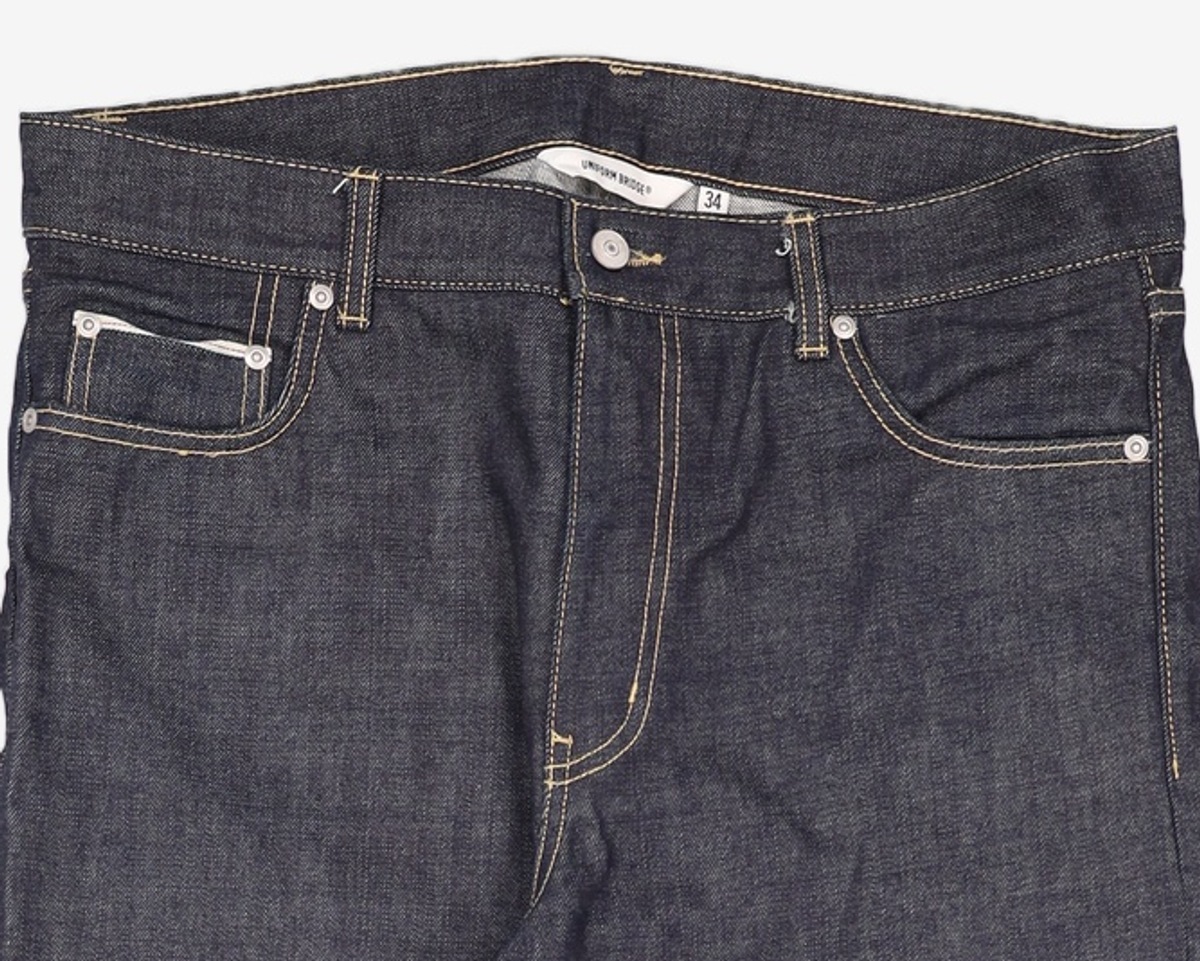 유니폼브릿지(UNIFORM BRIDGE) selvedge denim pants raw black XL