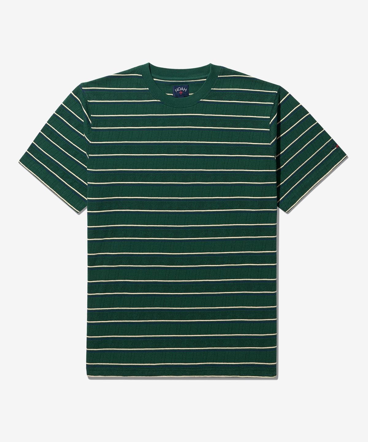 노아(NOAH) (U) 스트라이프드 포인트텔 티 포레스트 그린 STRIPED POINTELLE TEE FOREST GREEN