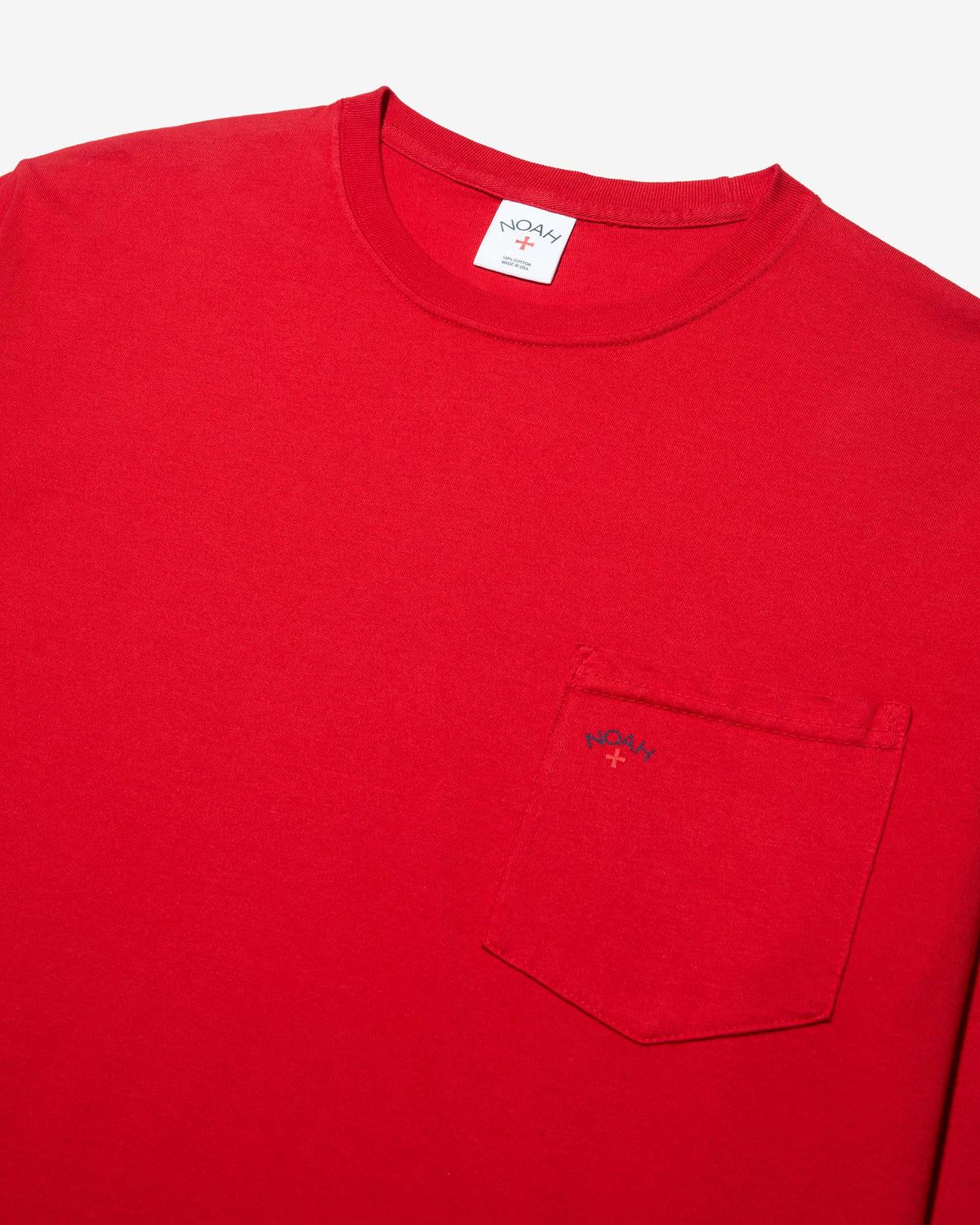 노아(NOAH) (U) 롱 슬리브 코어 로고 포켓 티 스칼렛 레드 LONG SLEEVE CORE POCKET TEE SCARLET RED
