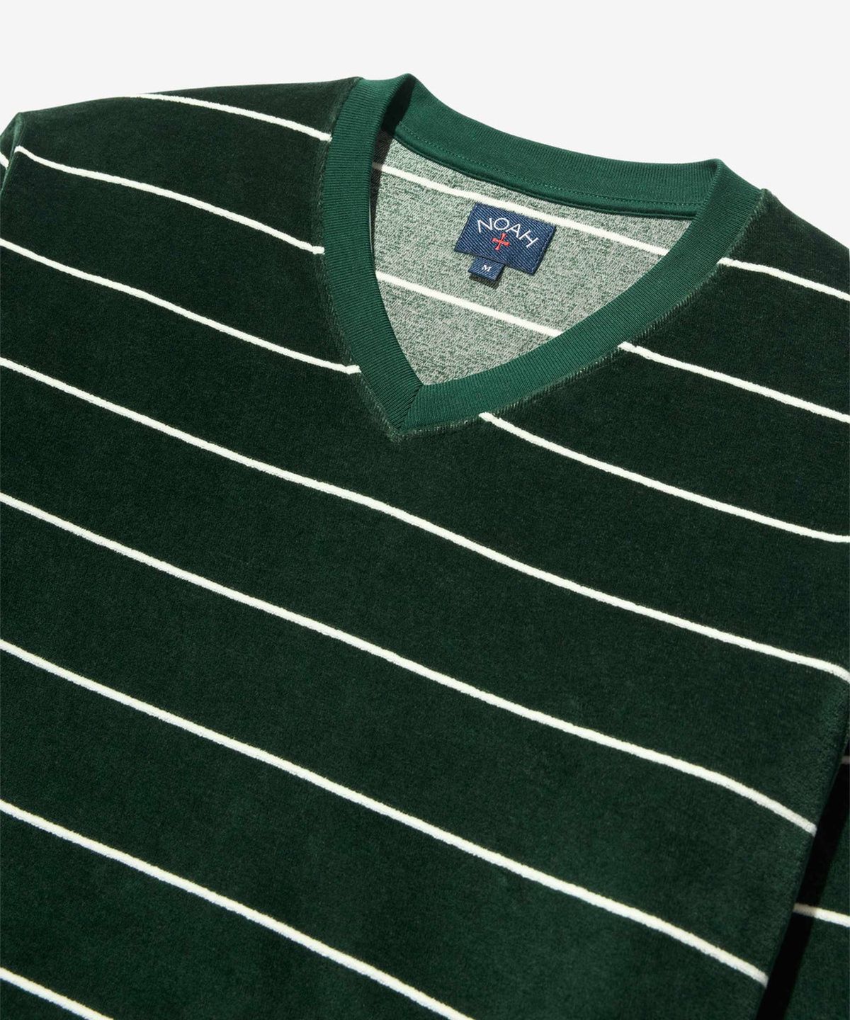 노아(NOAH) (U)  에버그린 벨루어 탑 그린 화이트 VELOUR L/S TOP  GREEN / WHITE