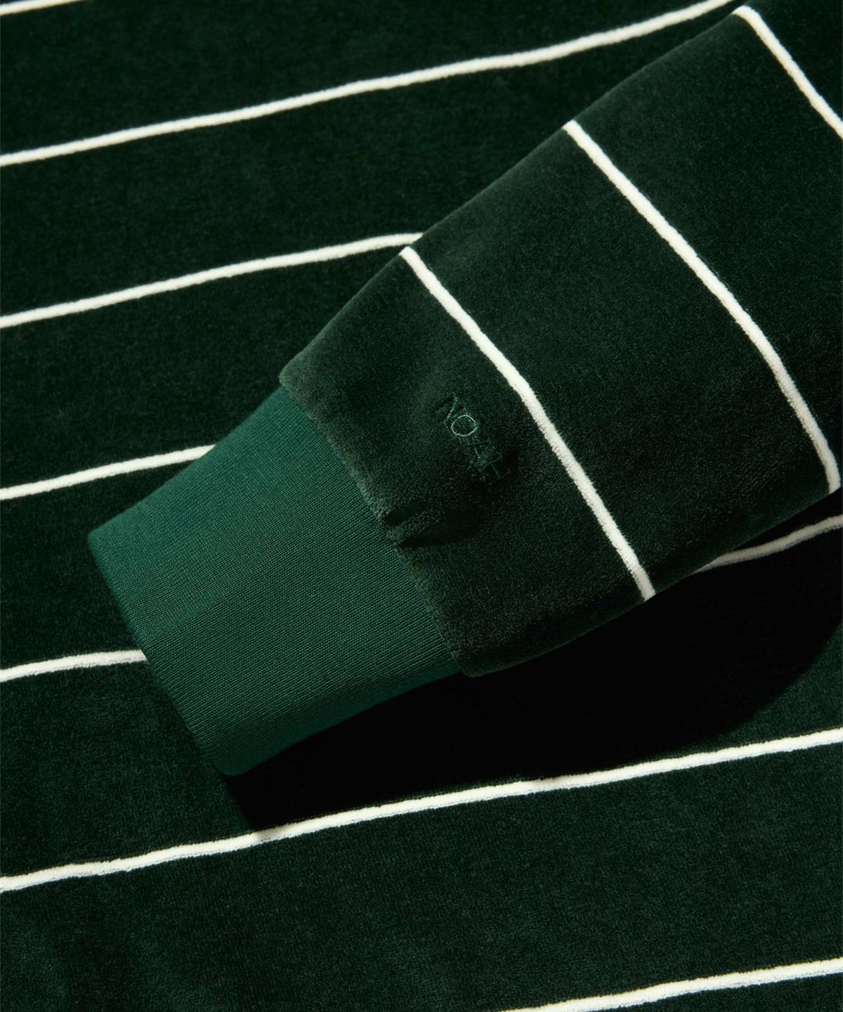 노아(NOAH) (U)  에버그린 벨루어 탑 그린 화이트 VELOUR L/S TOP  GREEN / WHITE