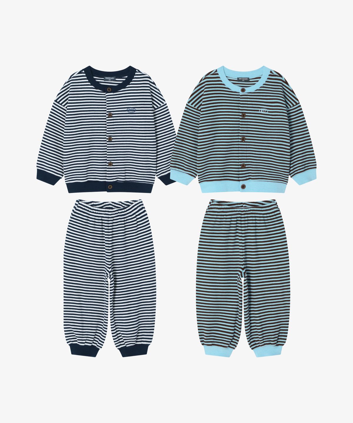 로토토베베(ROTOTOBEBE) 골지 스트라이프 가디건 셋업 (2 color)