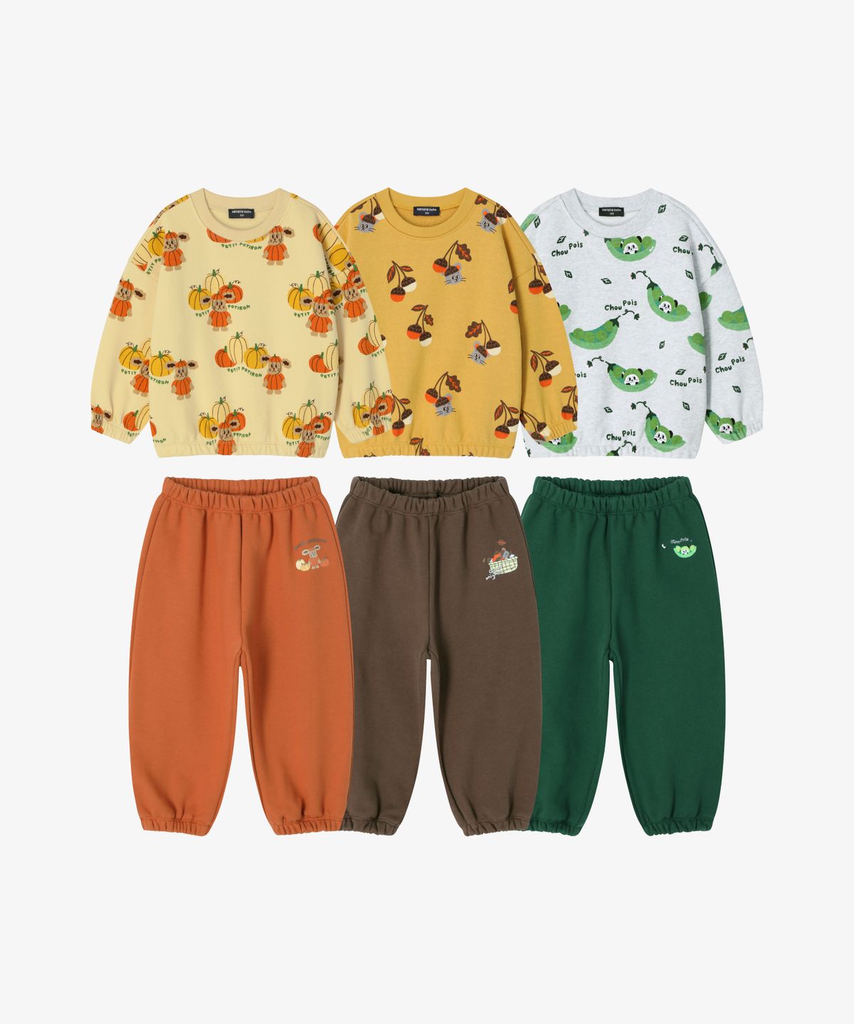 로토토베베(ROTOTOBEBE) 쭈리 올오버 배색 포인트 셋업 (3 color)