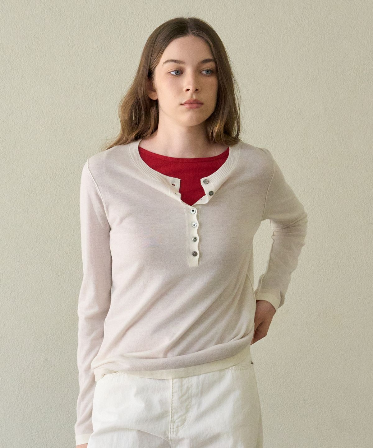 엘리오티(ELLIOTI) Rowan Henley Knit_3Color
