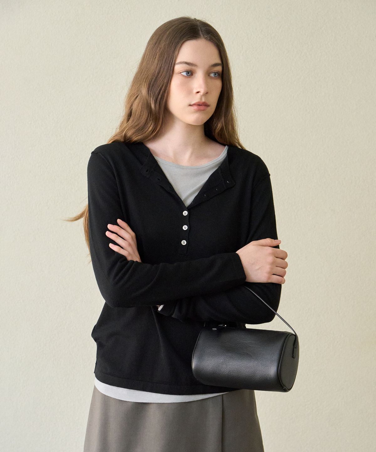 엘리오티(ELLIOTI) Rowan Henley Knit_3Color