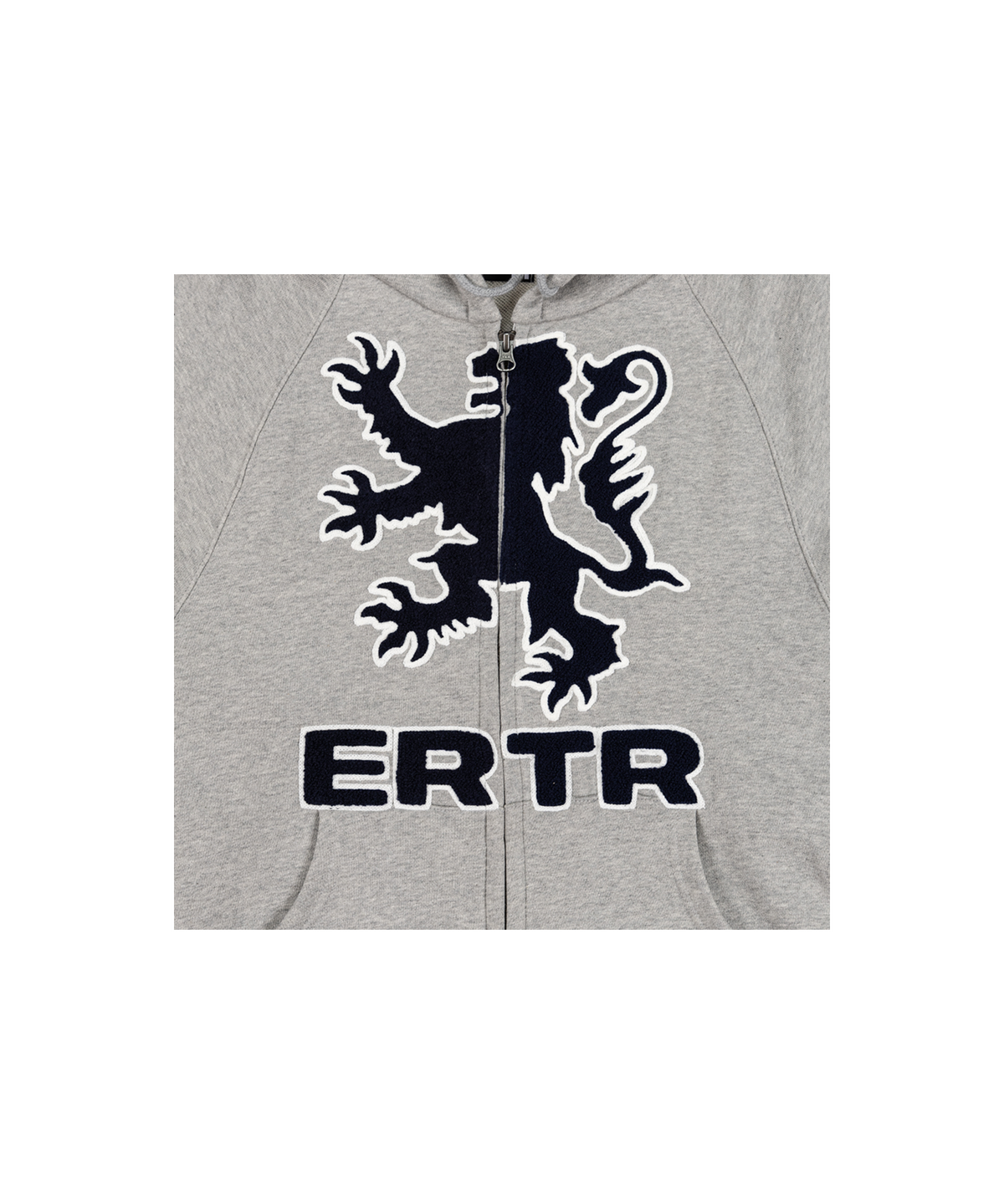 이알티알(ERTR) Scots Lion Boucle Hoodie Zip Up Grey