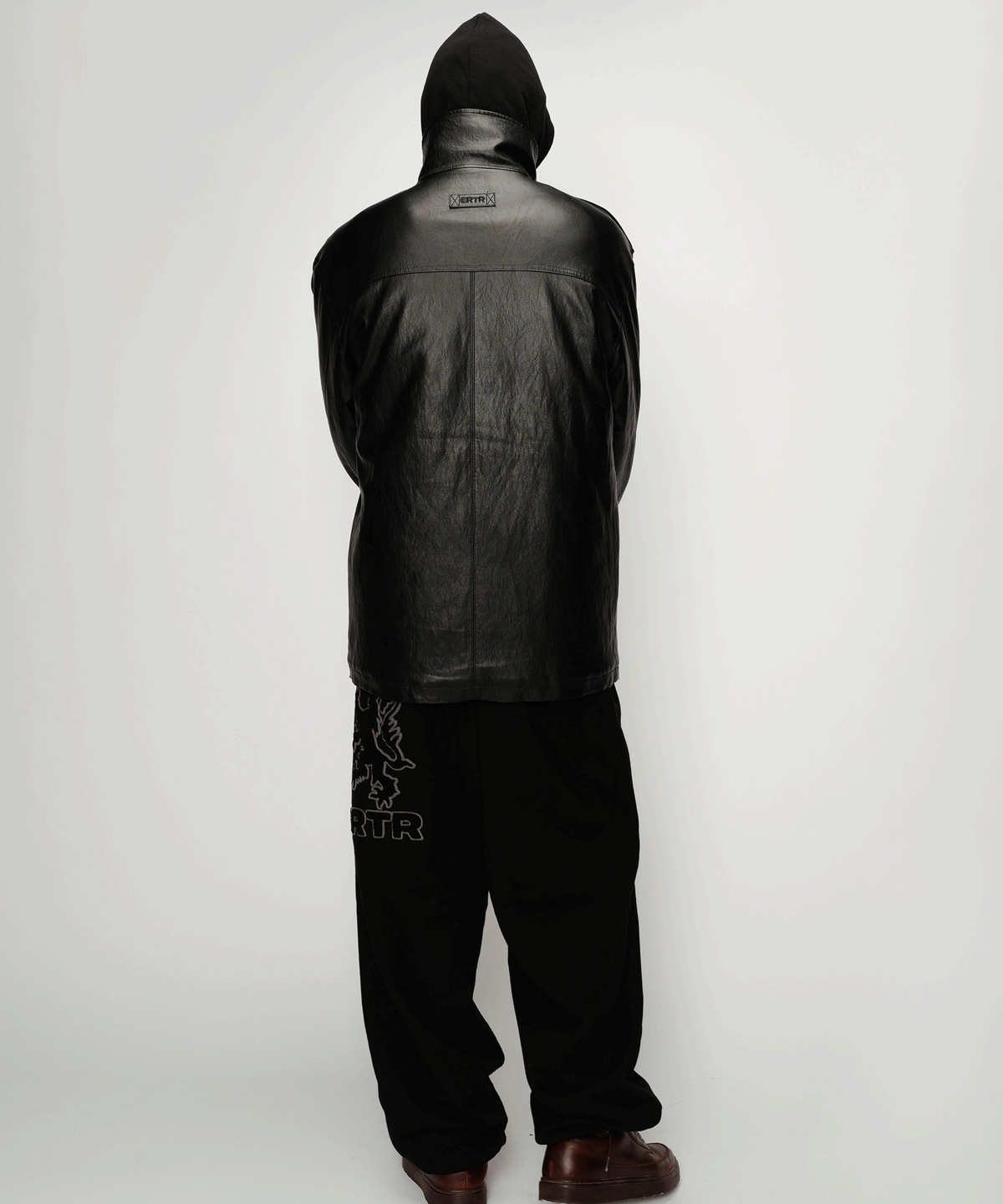 이알티알(ERTR) Murphy Highneck Leather Jacket Black