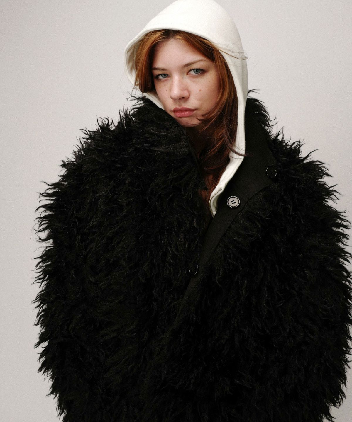 이알티알(ERTR) Reversible Shearling Fur Jacket Black