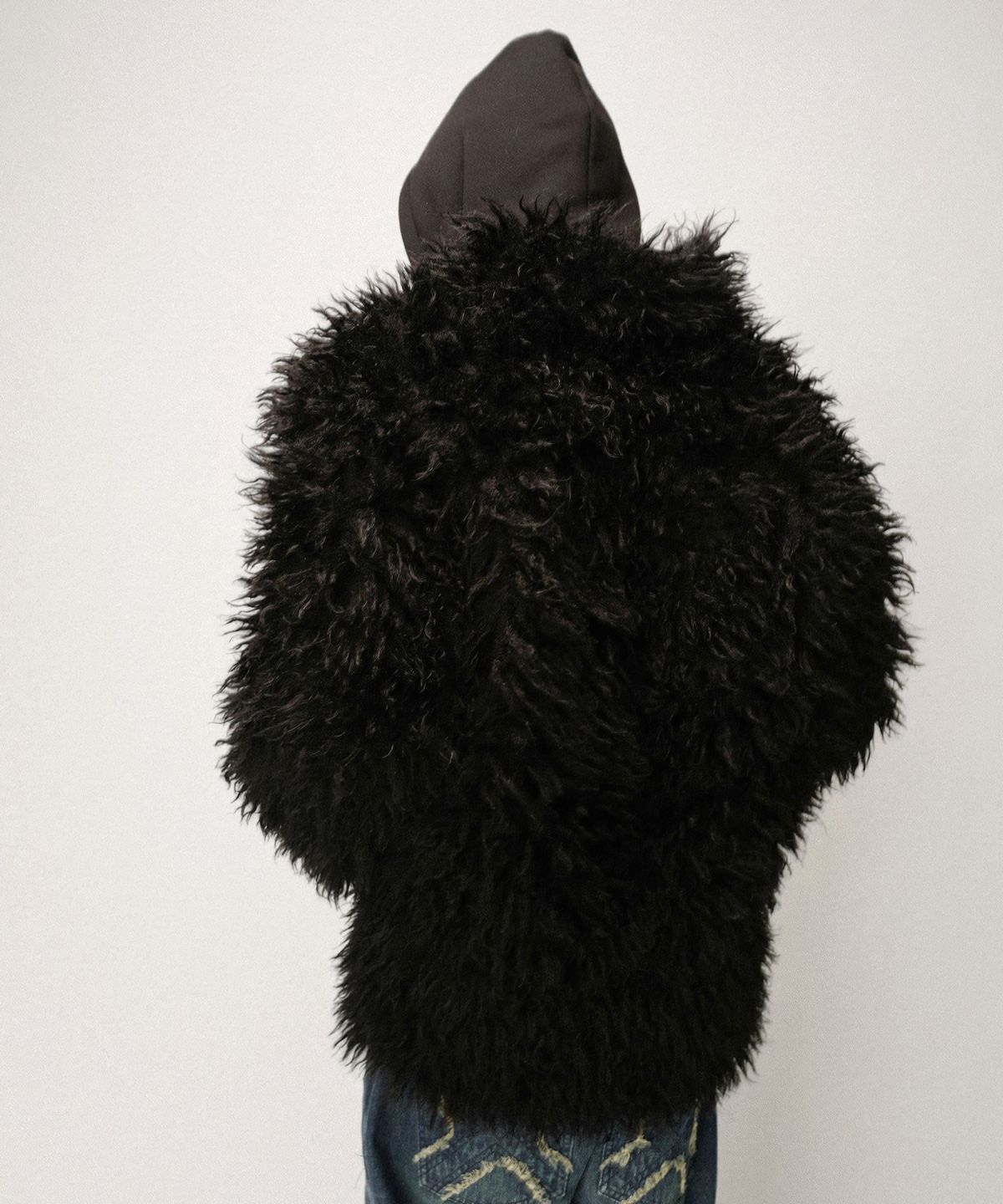 이알티알(ERTR) Reversible Shearling Fur Jacket Black
