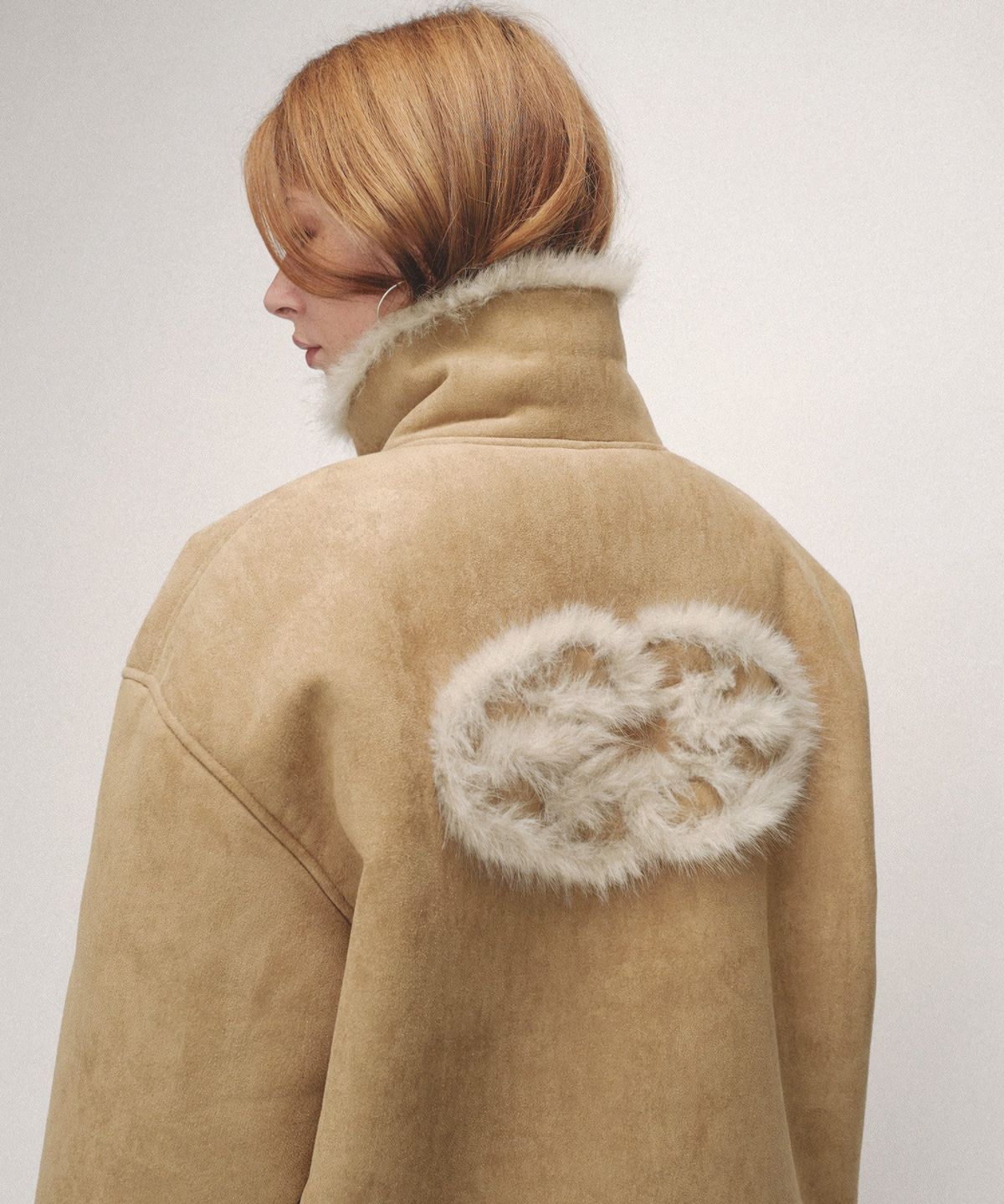 이알티알(ERTR) Reversible Shearling Fur Jacket Camel