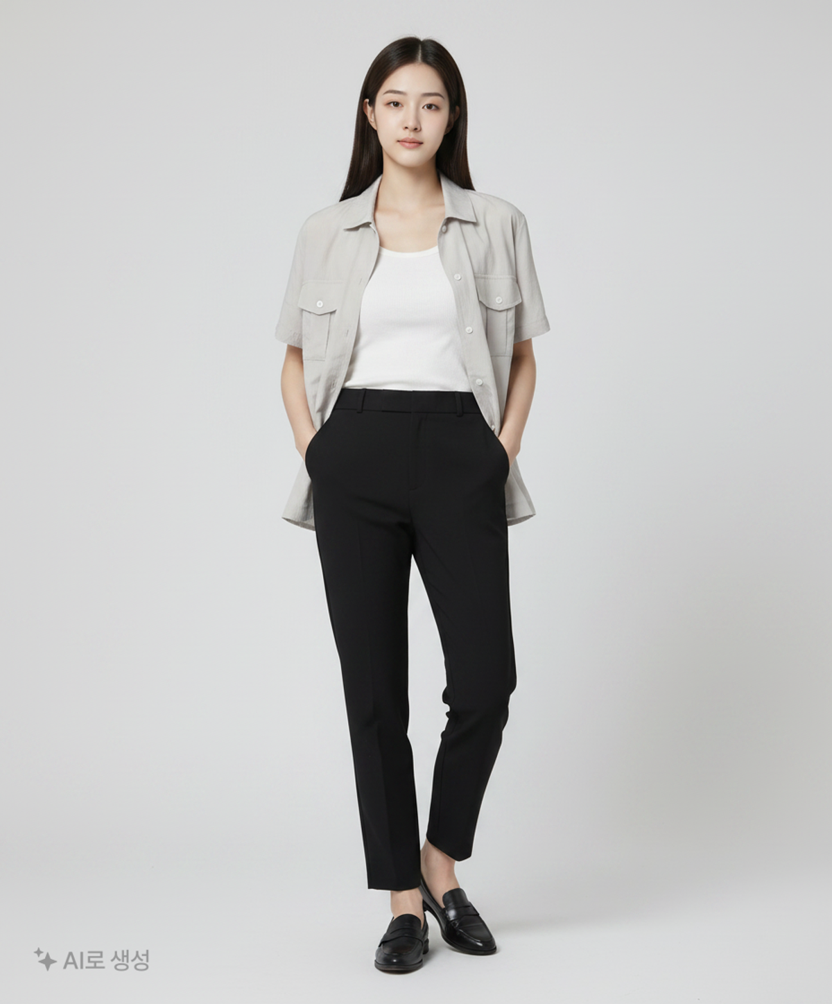 아우브아워(AUBOUR) wrinkled lapel shirts (ivory) FREE