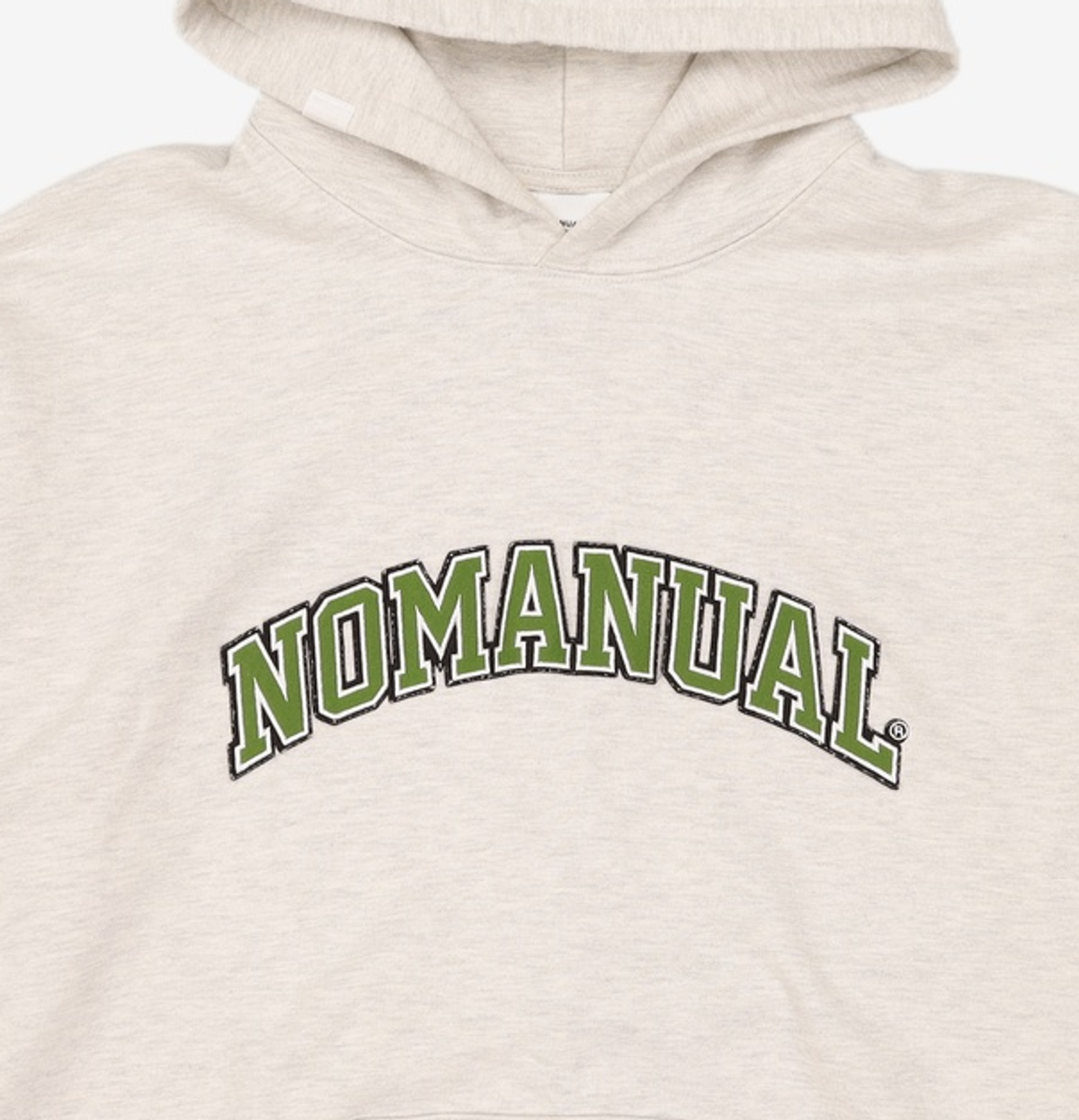 노매뉴얼(NOMANUAL) 3T ARCH LOGO HOODIE - OATMEAL MELANGE M