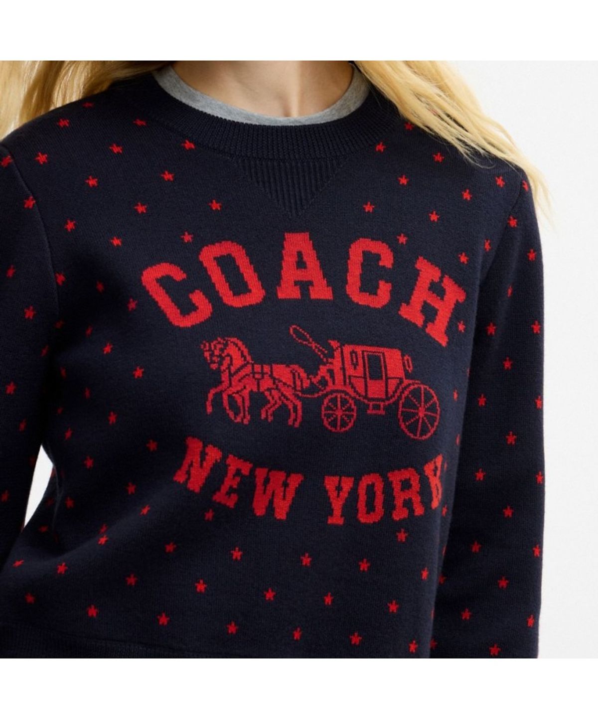 코치(COACH) 코치 더블 페이스 크루넥 스웨터 CFD26 RF2