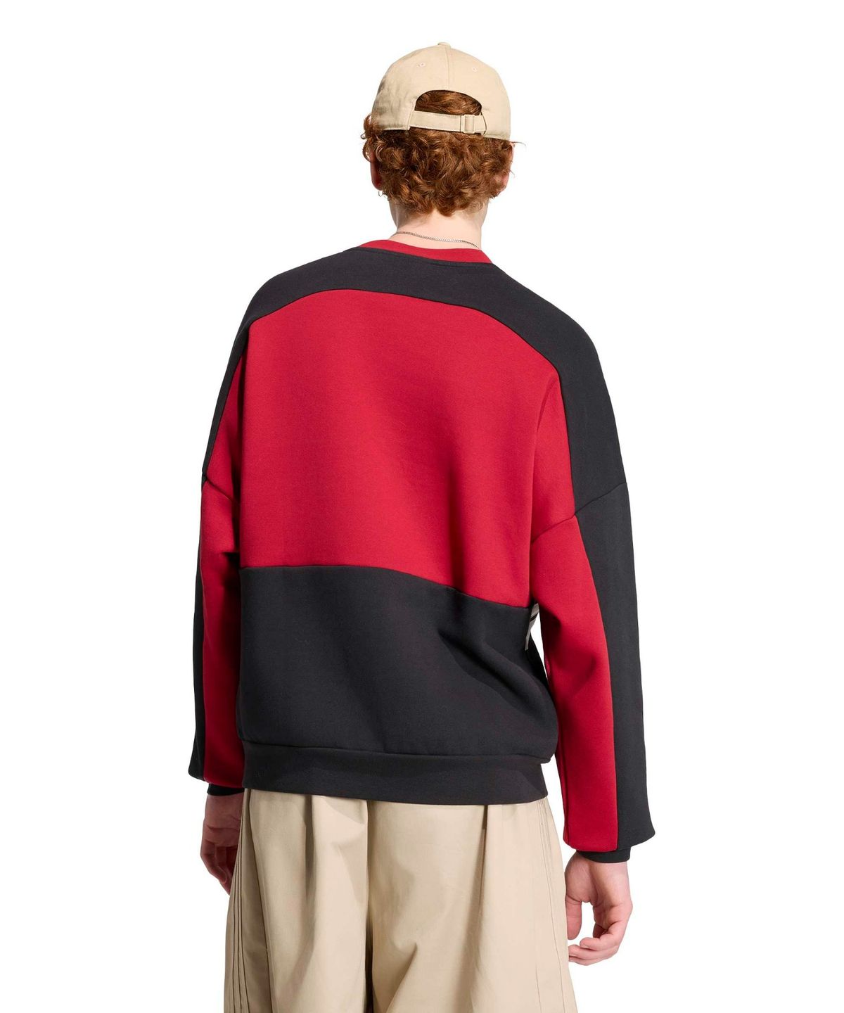 아디다스(ADIDAS) 뮌헨 93 크루 넥 스웨트셔츠 - 블랙:팀빅토릭레드 / KR9708