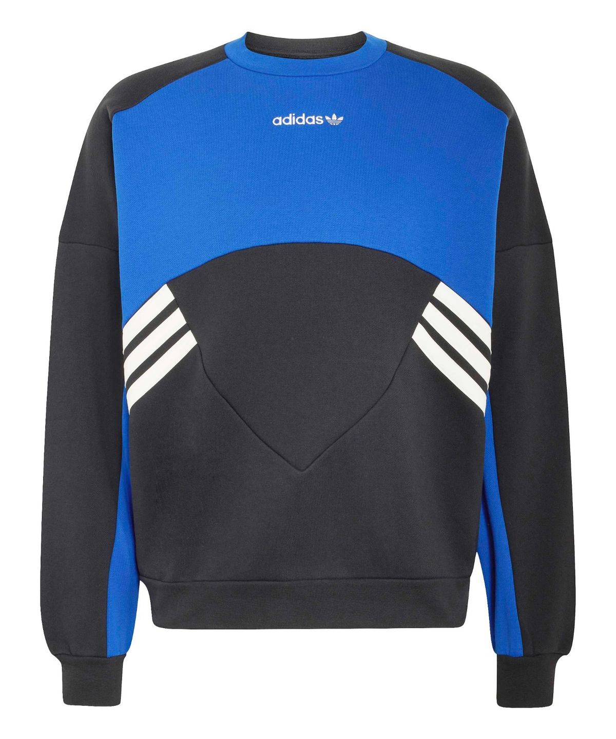 아디다스(ADIDAS) 뮌헨 93 크루 넥 스웨트셔츠 - 블랙:로얄블루 / KR9709