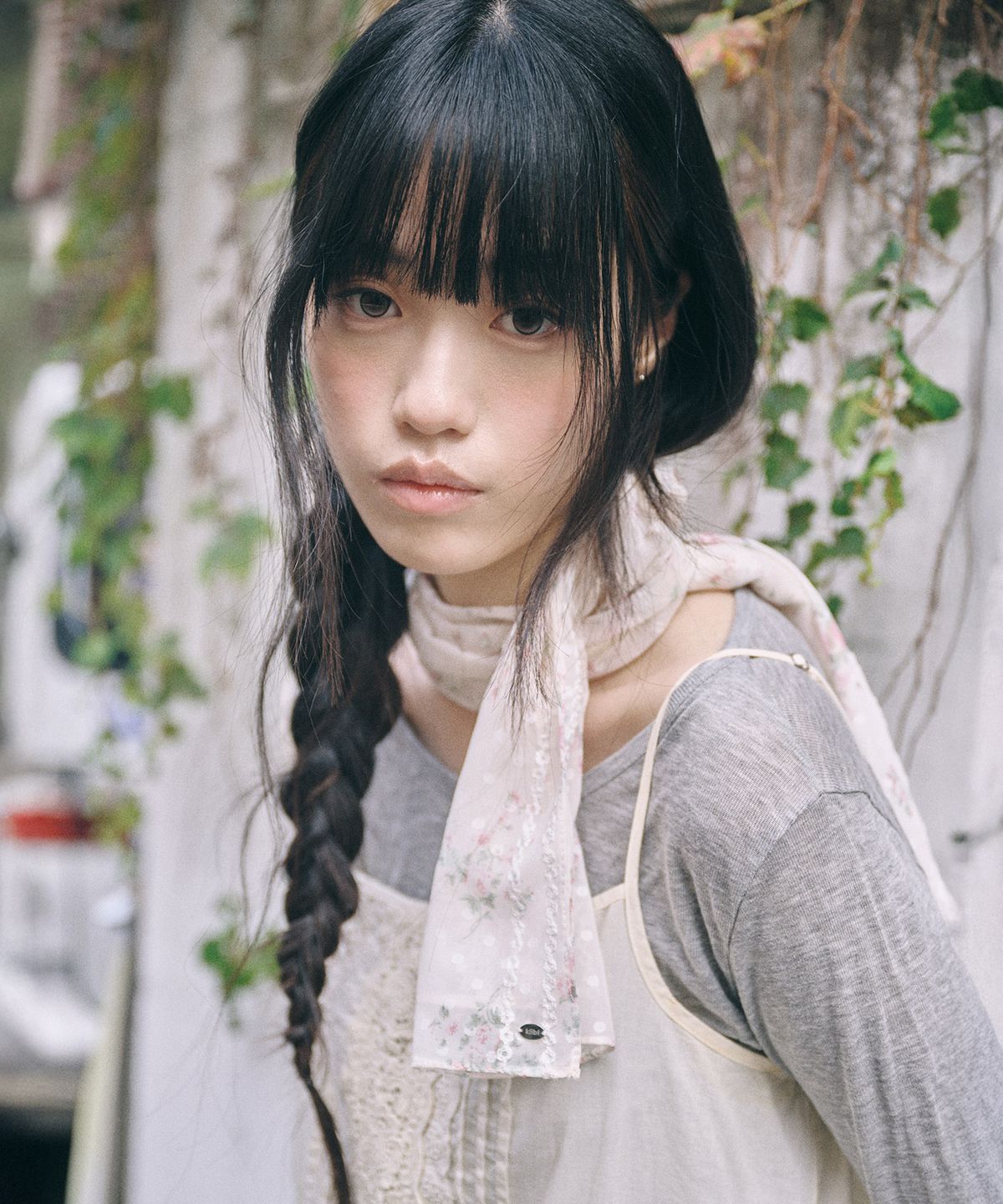키이비(KIIBI) vintage floral dot scarf pink