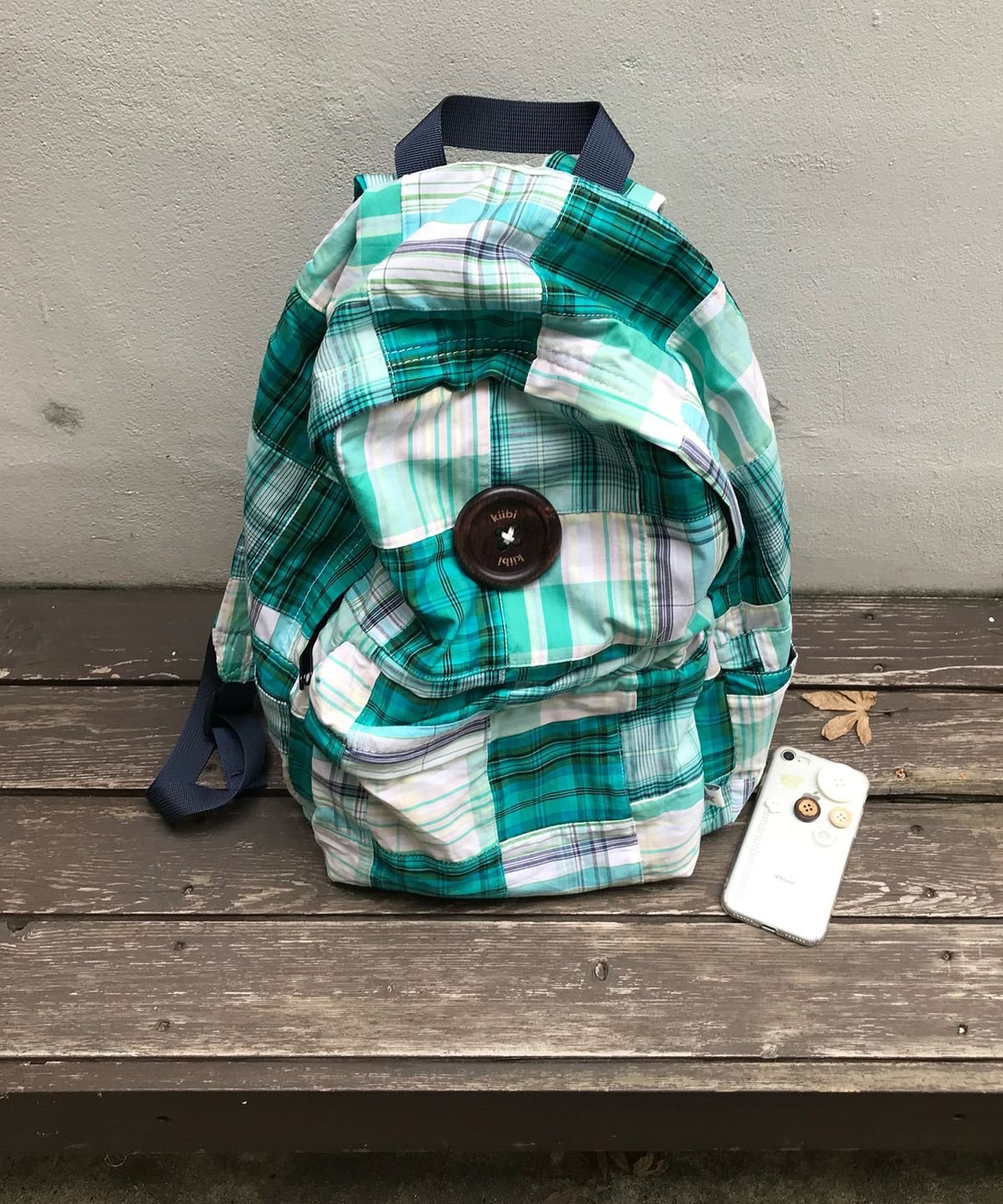 키이비(KIIBI) vintage patchwork backpack green
