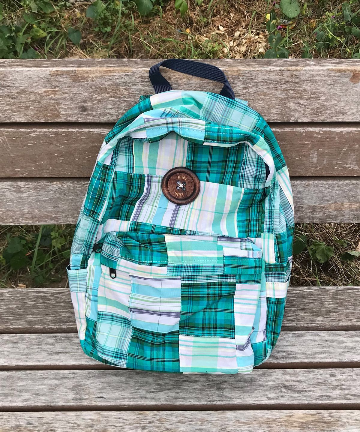 키이비(KIIBI) vintage patchwork backpack green