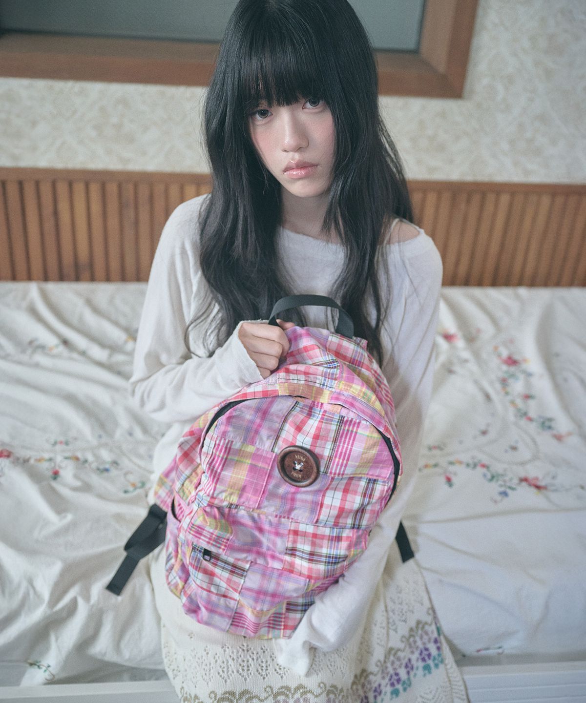 키이비(KIIBI) vintage patchwork backpack pink