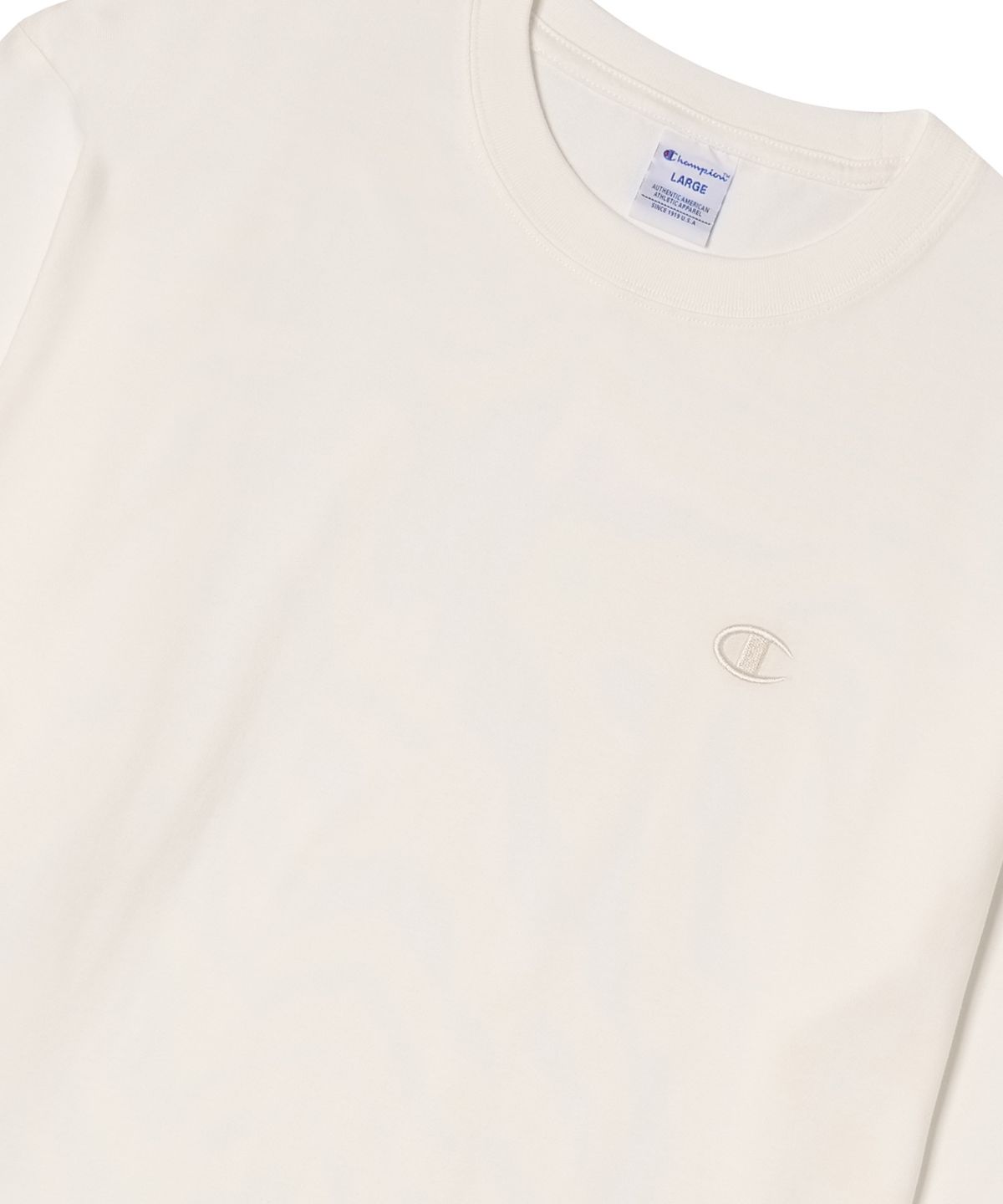 챔피온(CHAMPION) C로고 오버핏 조그택 롱슬리브 티셔츠 White