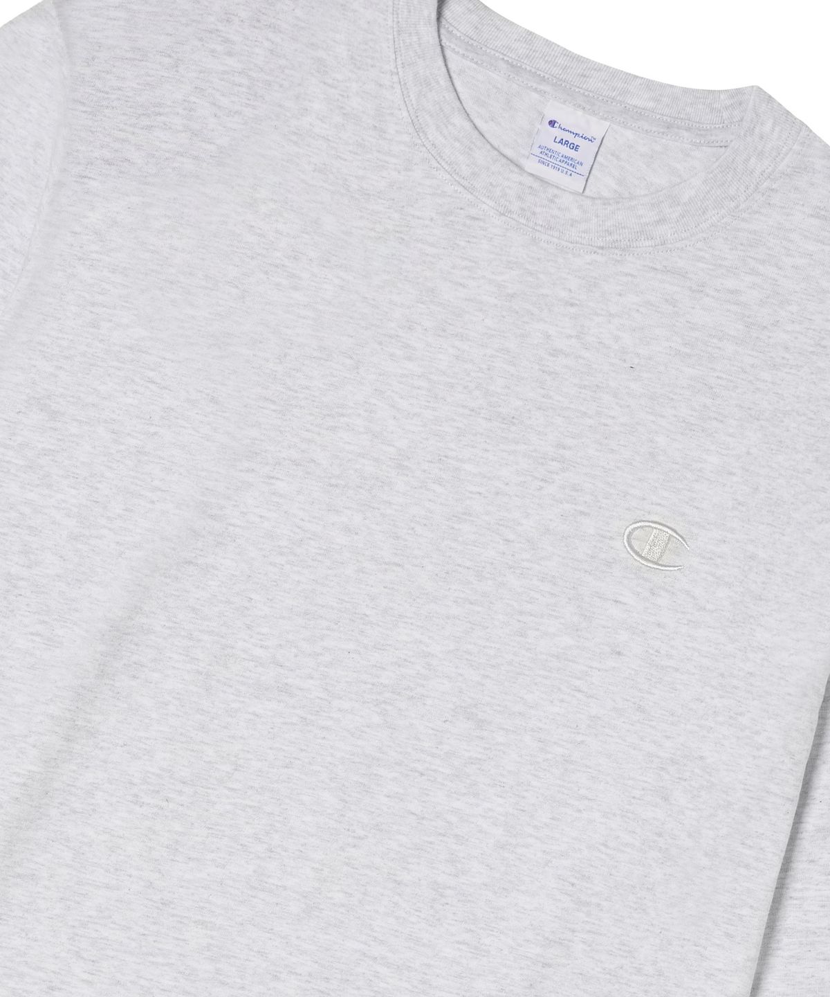 챔피온(CHAMPION) C로고 오버핏 조그택 롱슬리브 티셔츠 Light Grey