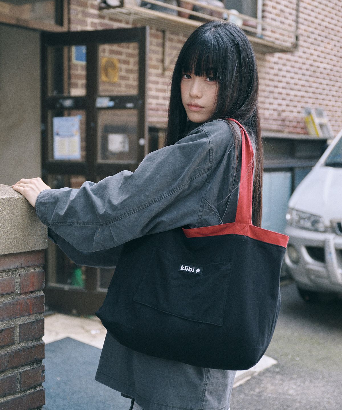 키이비(KIIBI) big pocket shoulder bag red