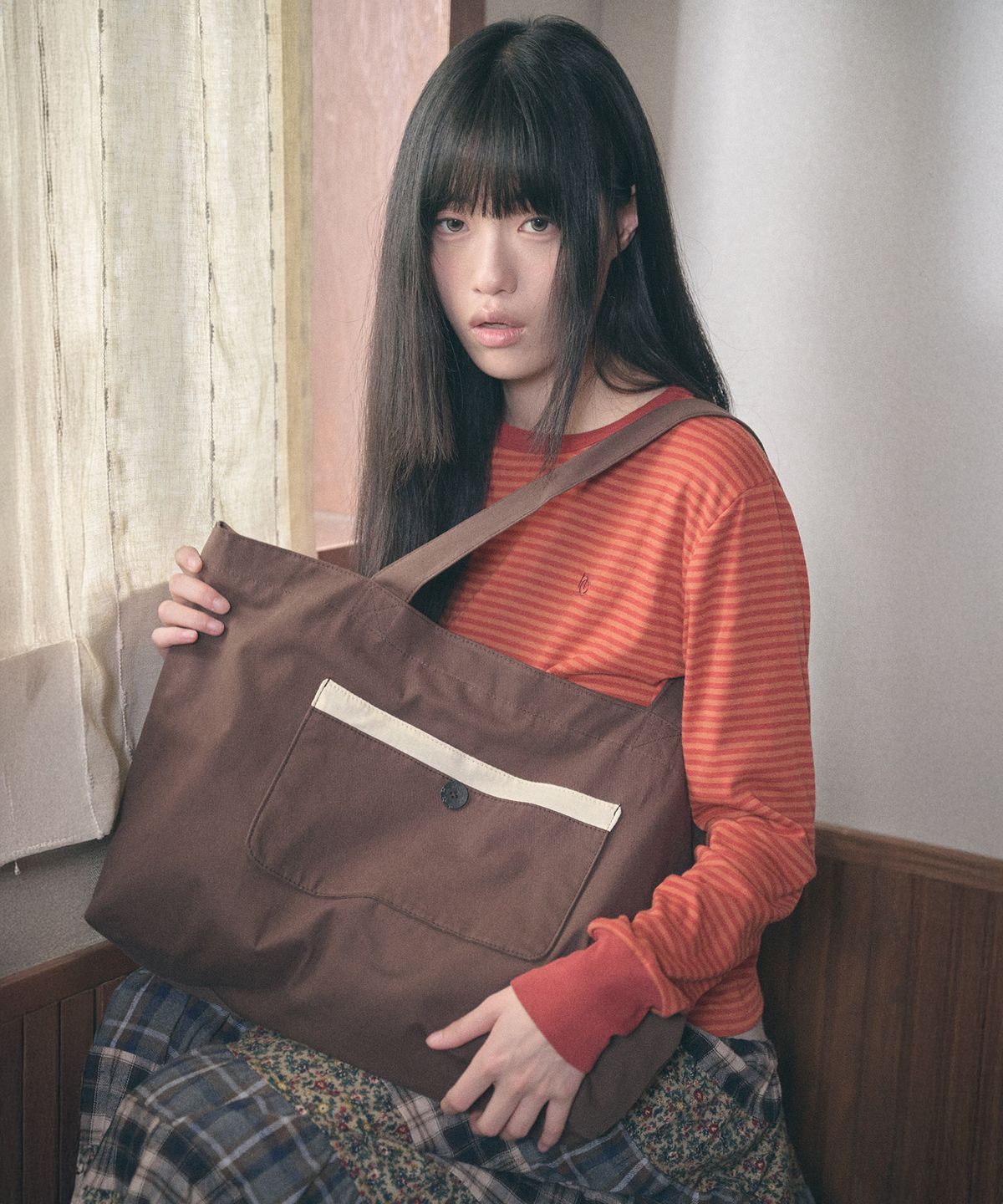 키이비(KIIBI) big pocket shoulder bag brown