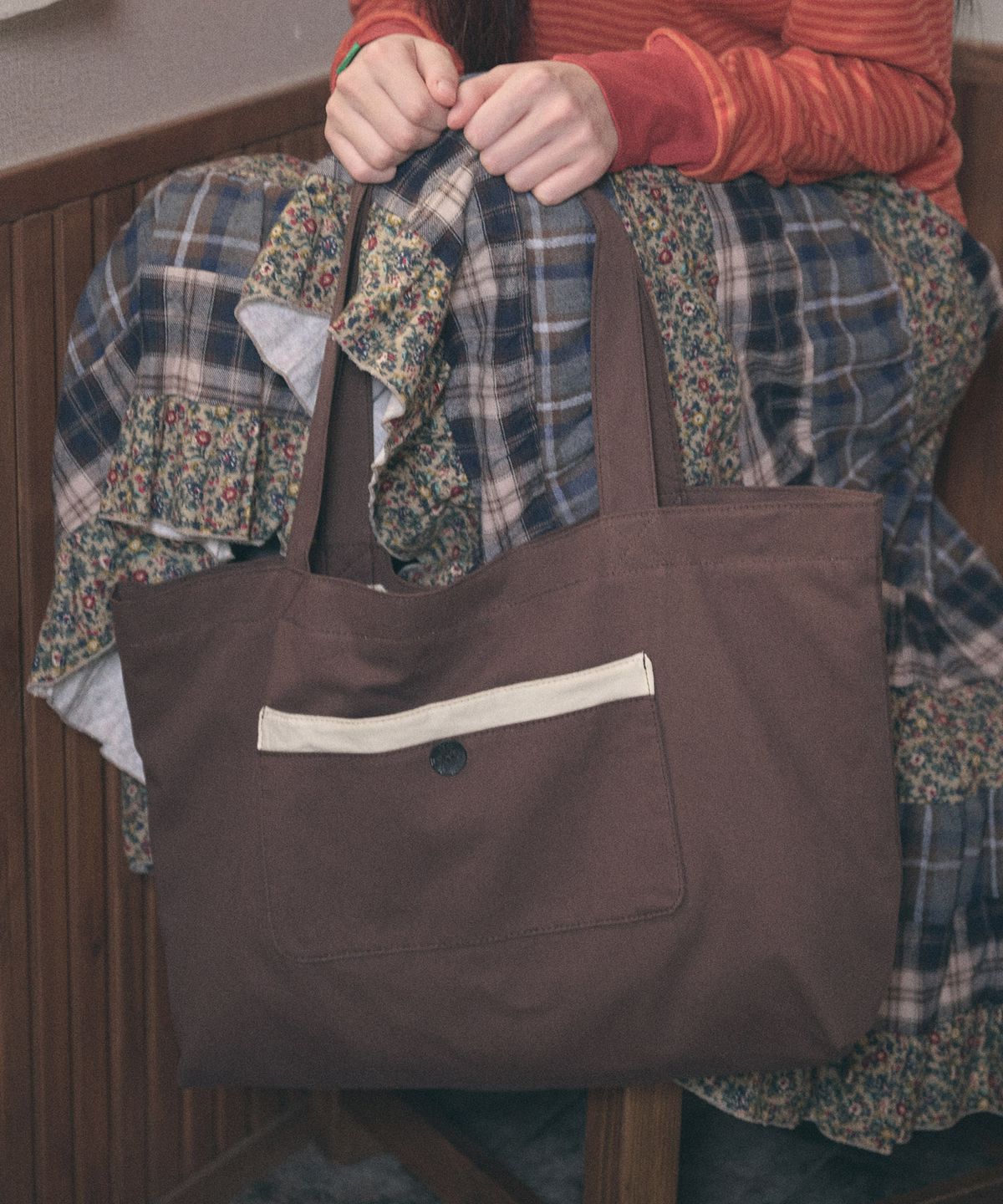 키이비(KIIBI) big pocket shoulder bag brown