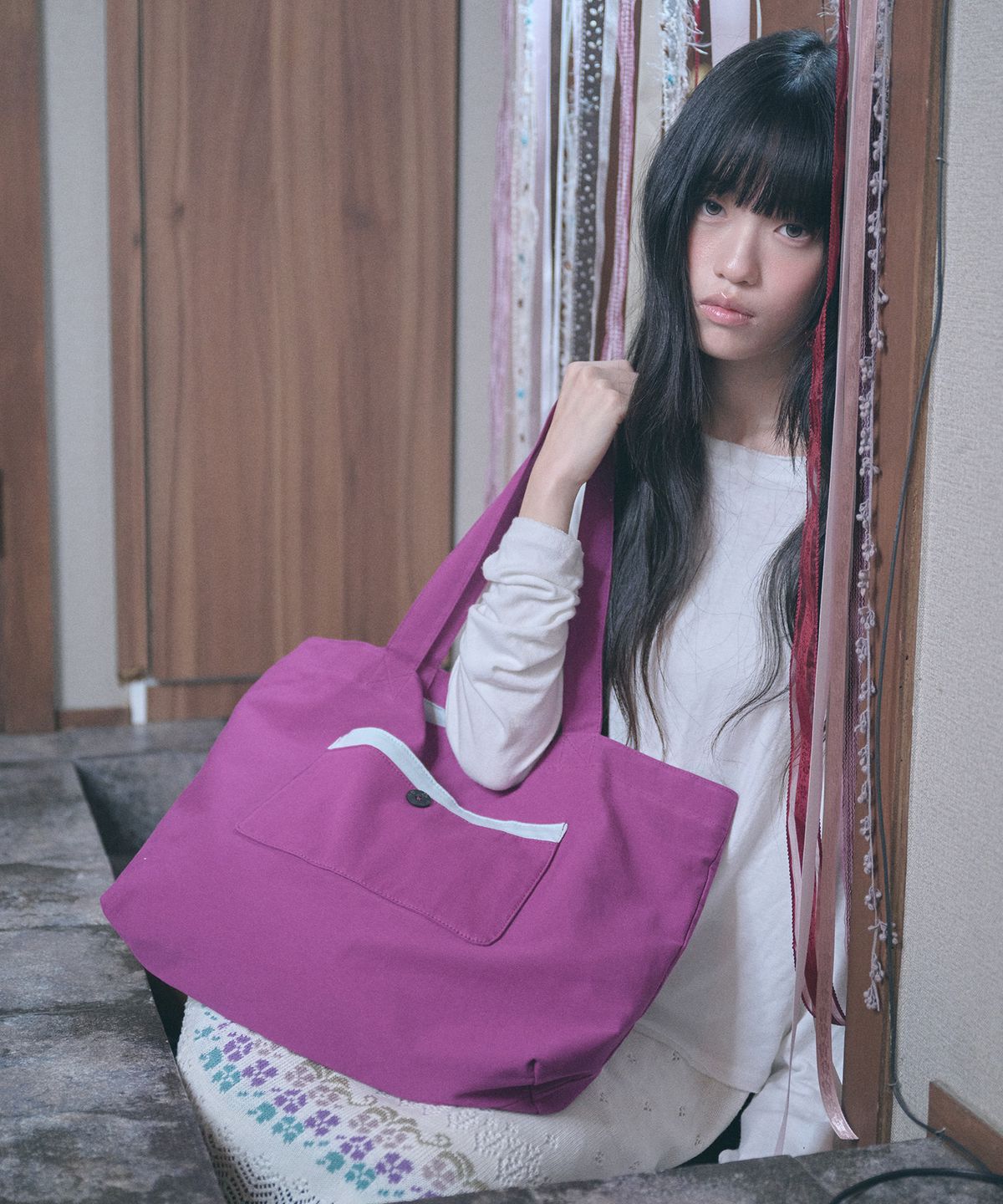 키이비(KIIBI) big pocket shoulder bag purple