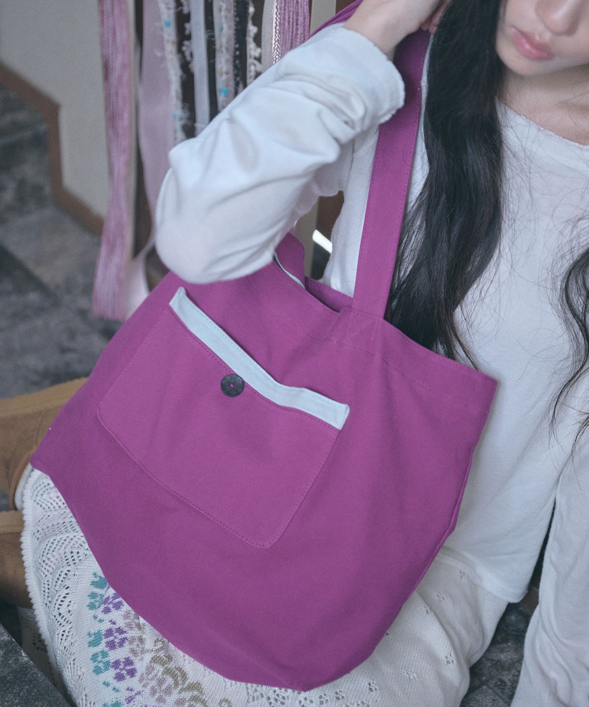 키이비(KIIBI) big pocket shoulder bag purple