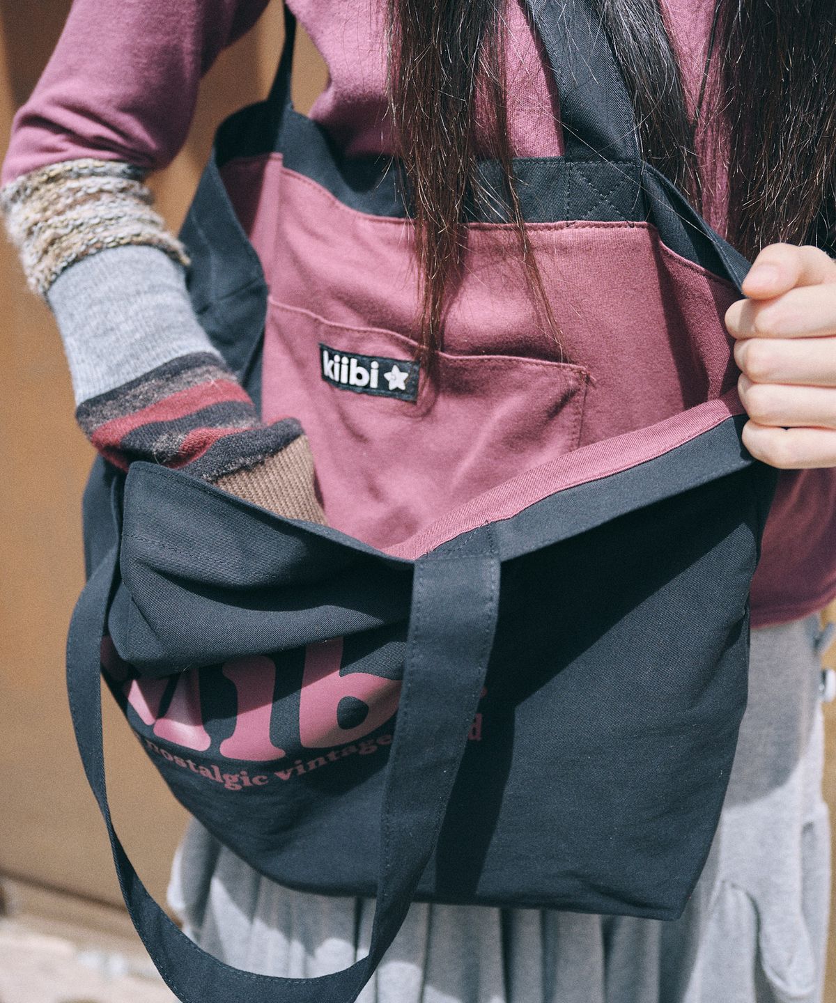 키이비(KIIBI) big pocket shoulder bag charcoal