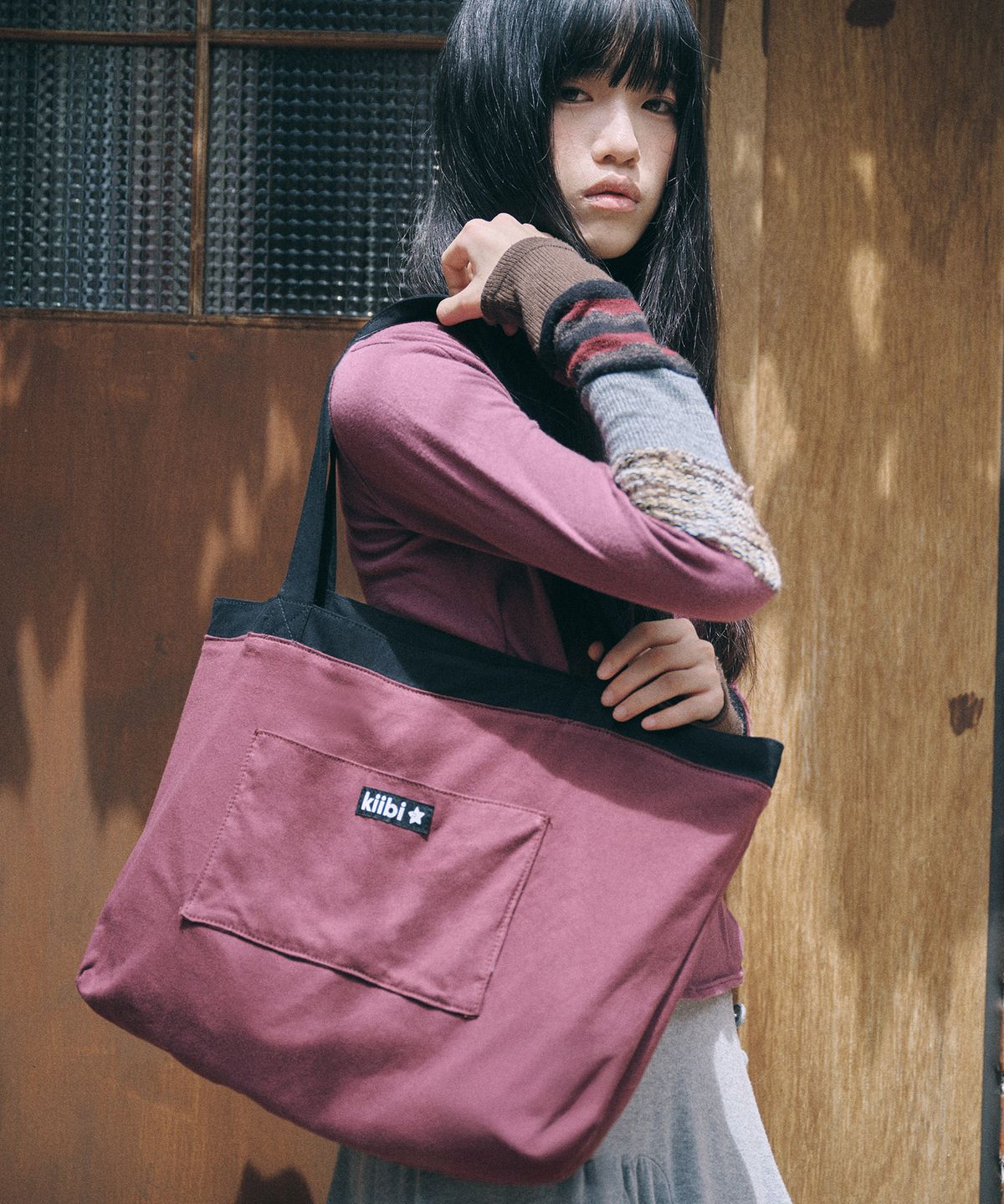 키이비(KIIBI) big pocket shoulder bag charcoal