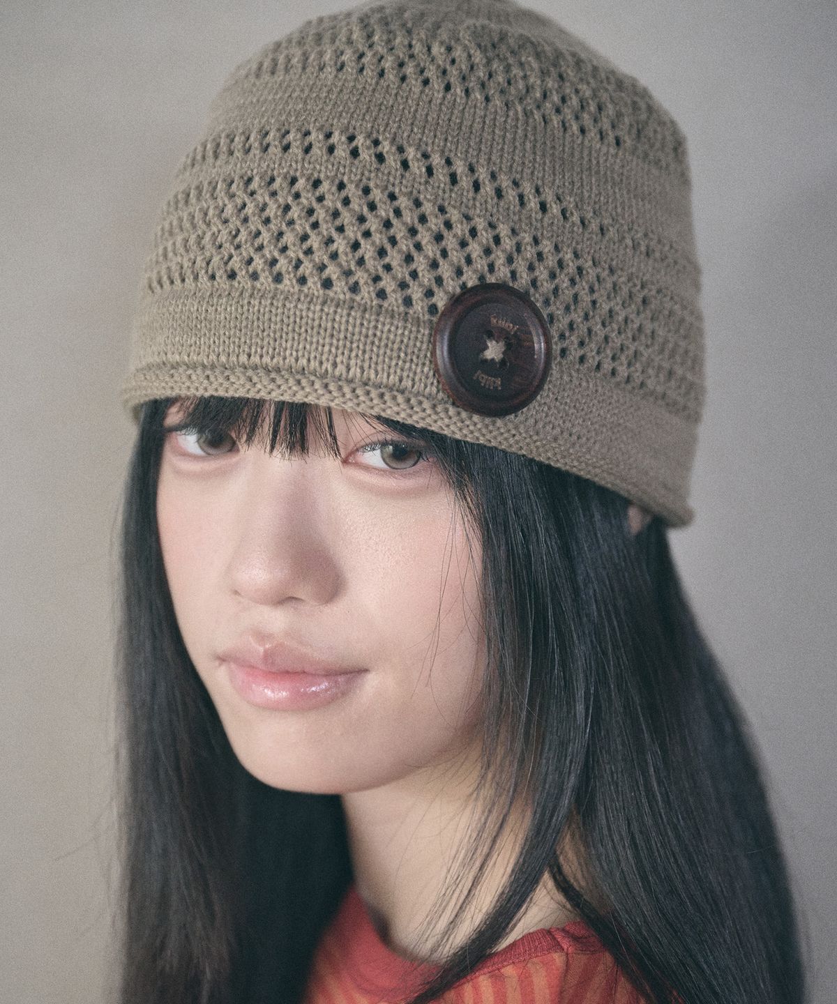 키이비(KIIBI) knit button beanie beige