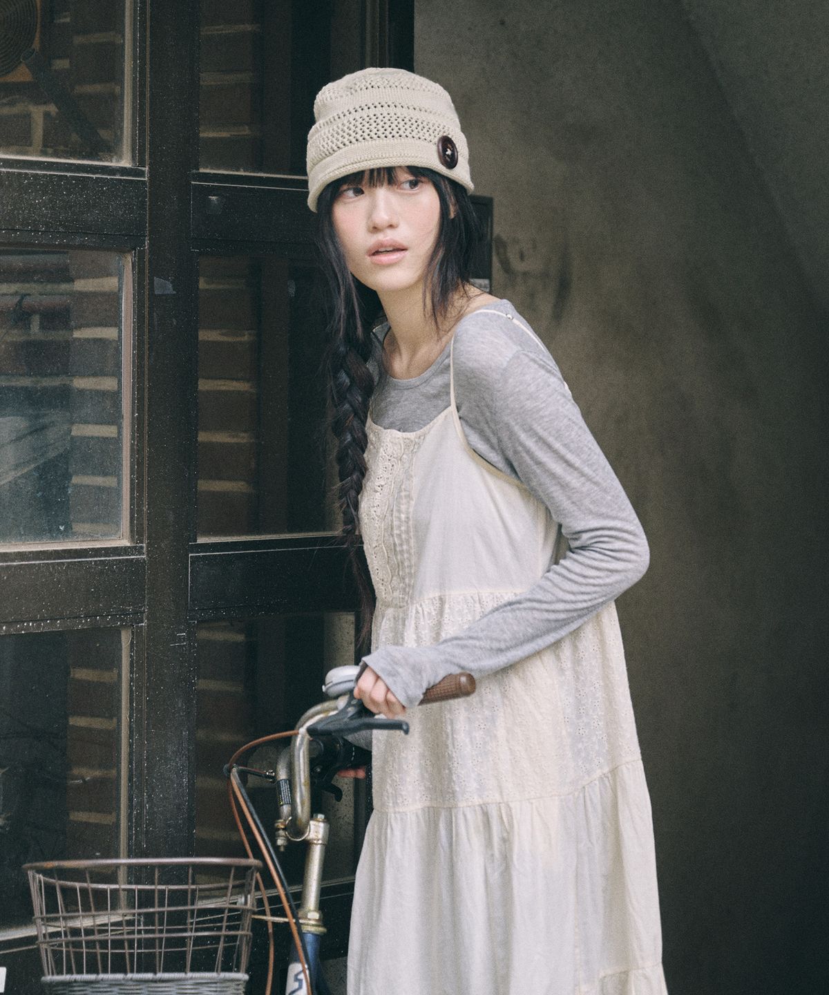 키이비(KIIBI) knit button beanie oatmeal